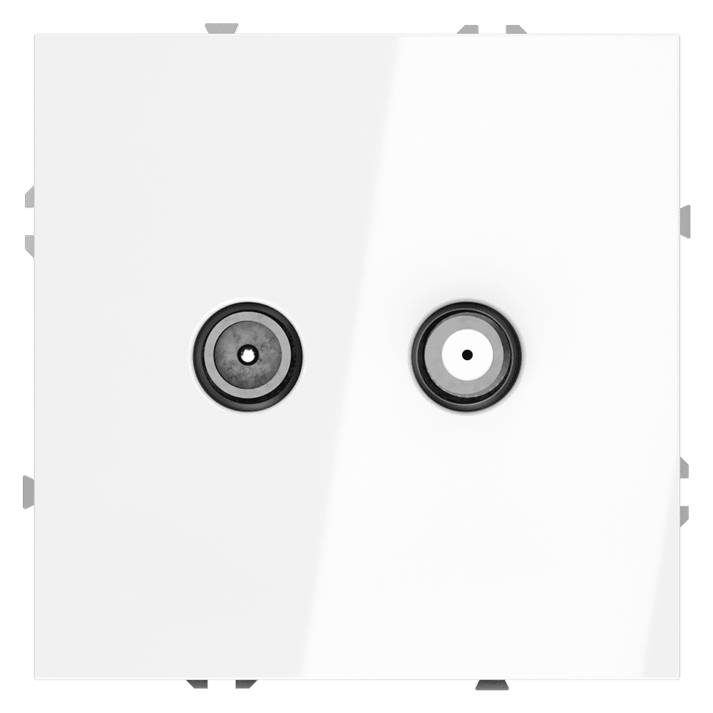 Розетка телевизионнная встраиваемая VOLTUM S70 оконечная TV+SAT, (белый глянцевый) VLS060401