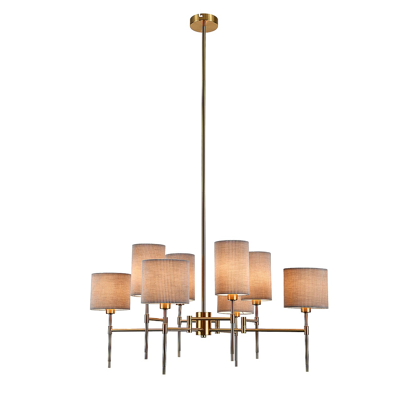 Люстра на штанге Indigo Plisse V000537 13033/8R Brass