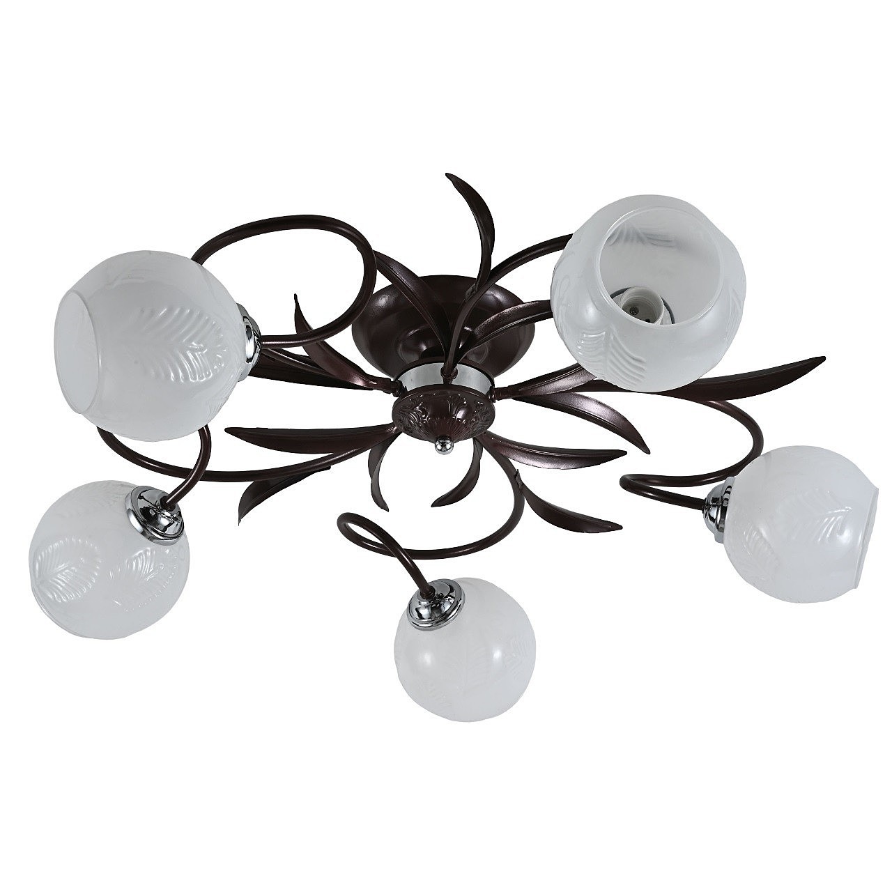 Потолочная люстра ЭкономСвет 10075 10075/5CF+CR WT