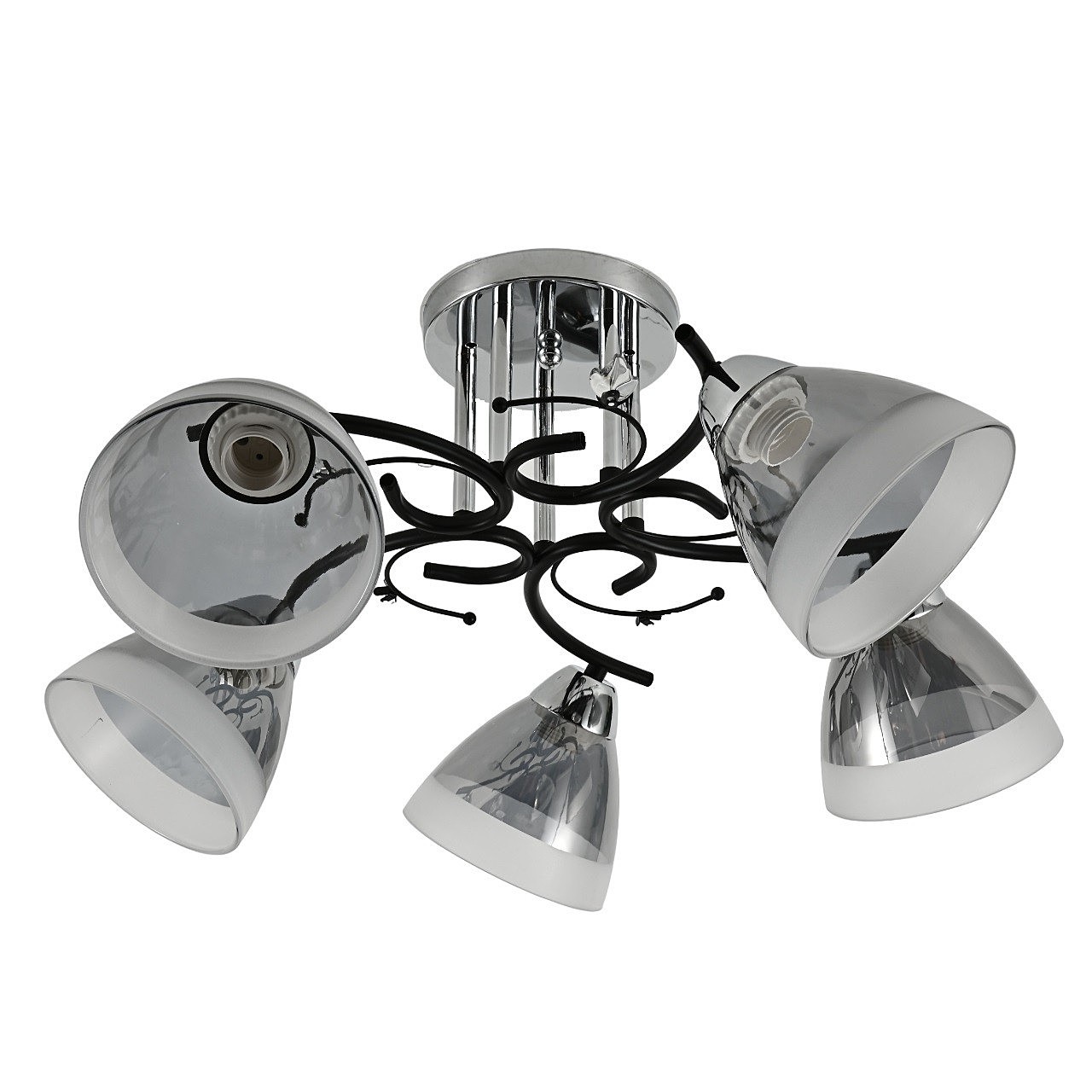 Потолочная люстра ЭкономСвет 10091 10091/5CR+BK GR+WT