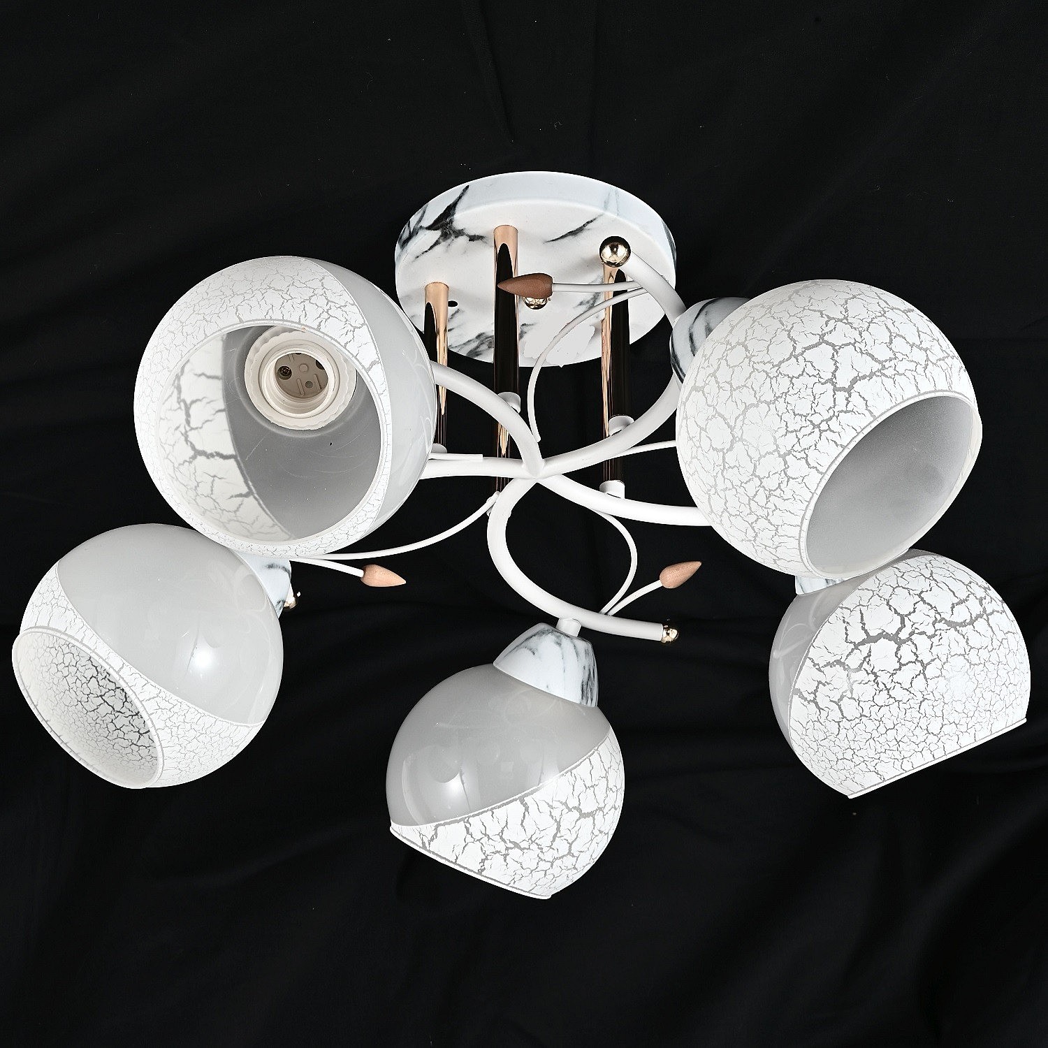 Потолочная люстра ЭкономСвет 10092 10092/5MR+WT+GD WT