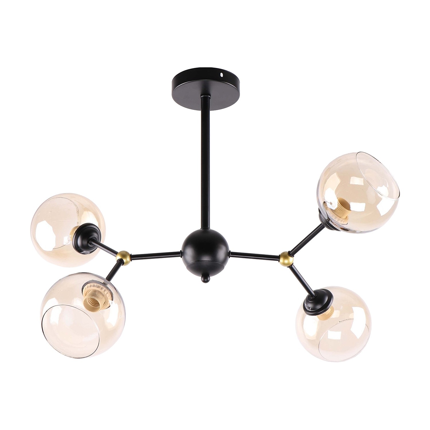 Потолочная люстра ЭкономСвет 10147 10147/4BK+GD AMB