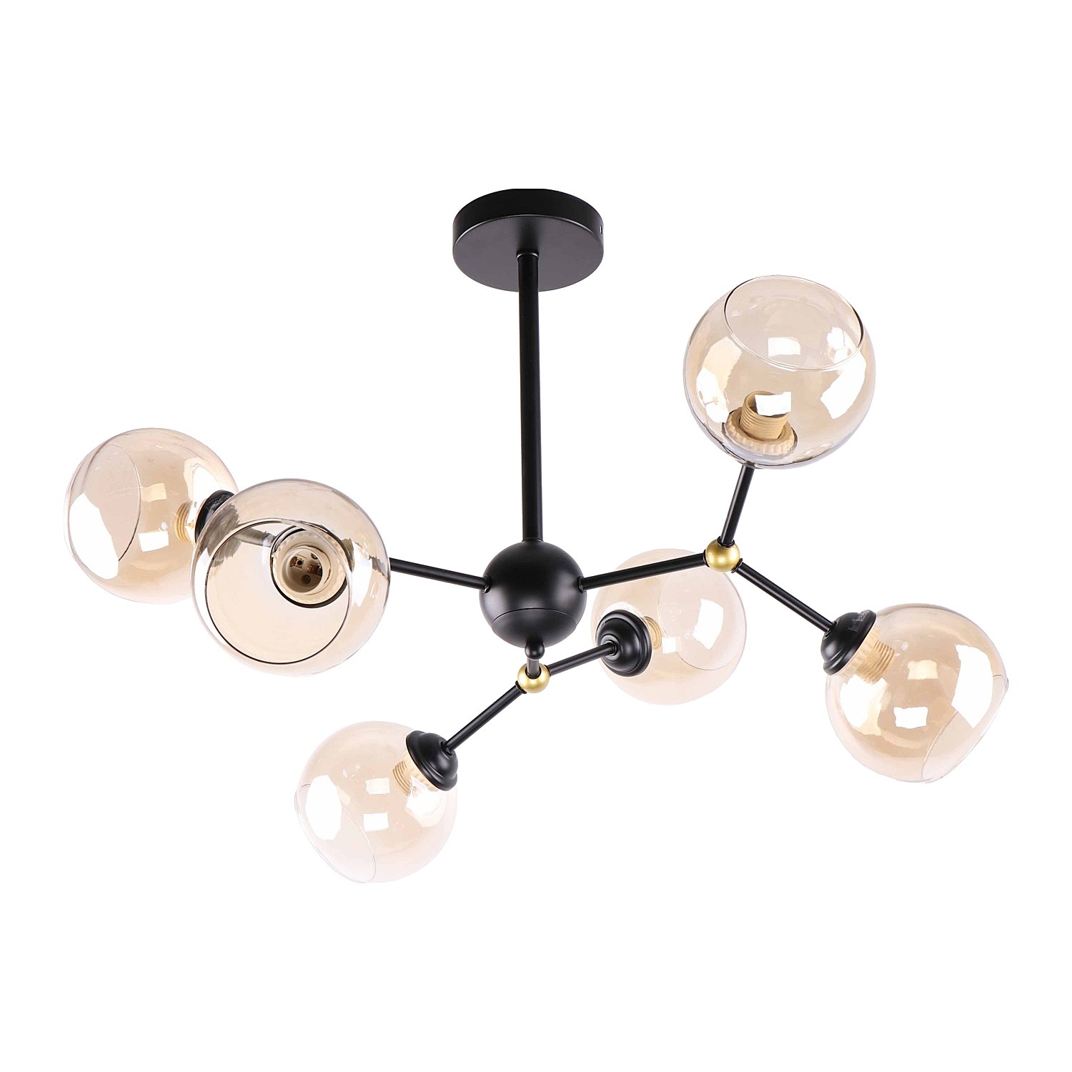 Потолочная люстра ЭкономСвет 10147 10147/6BK+GD AMB