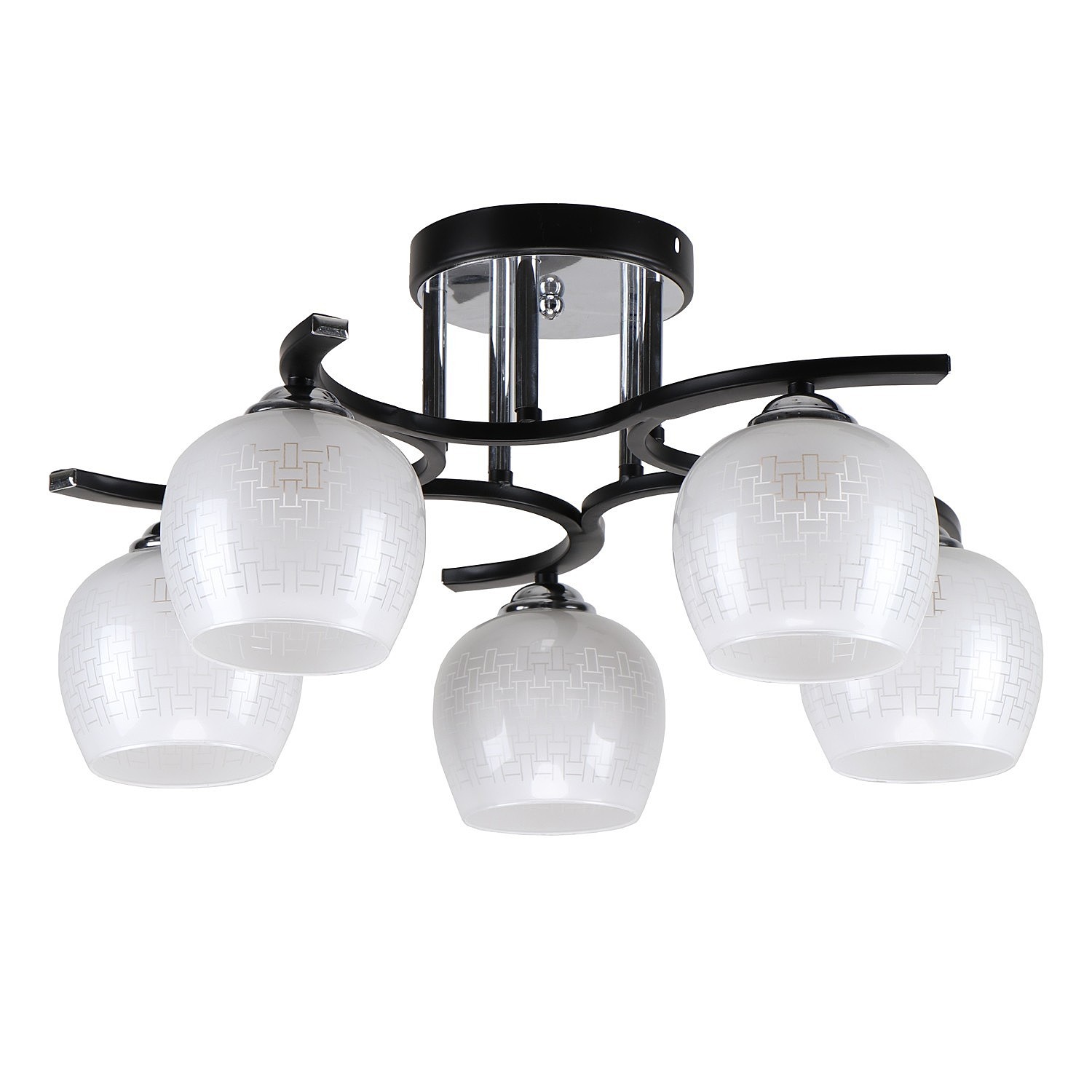 Потолочная люстра ЭкономСвет 10162 10162/5BK+CR WT