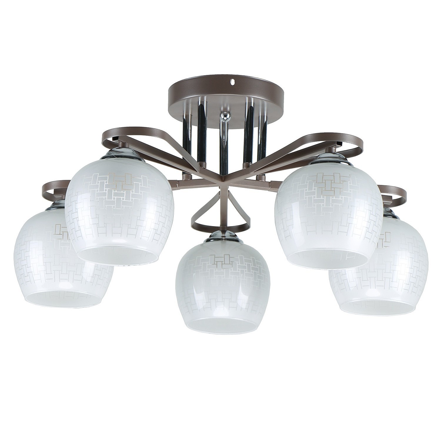 Потолочная люстра ЭкономСвет 10163 10163/5COP+CR WT