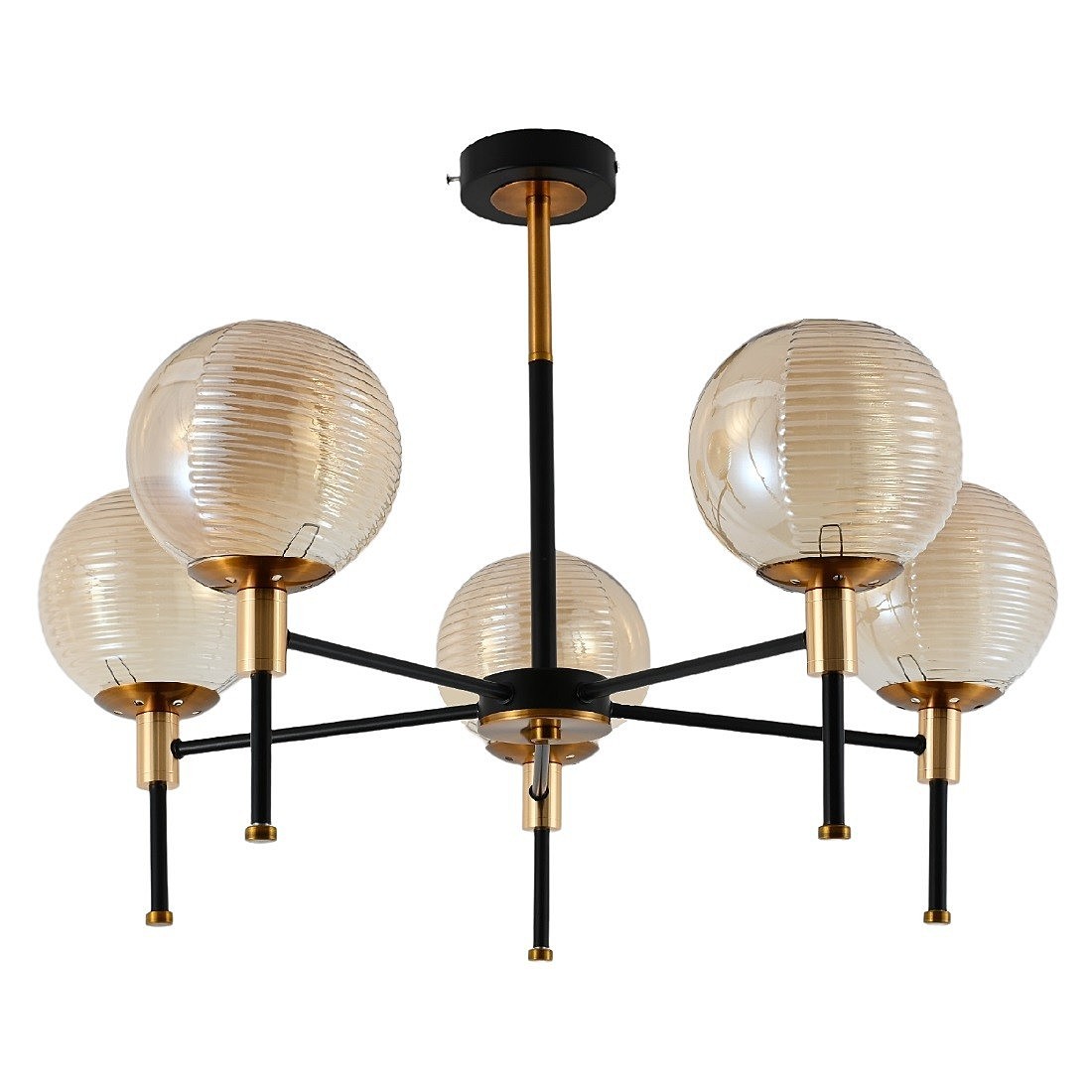 Потолочная люстра ЭкономСвет 10178 10178/5MBK+GD+BRS AMB