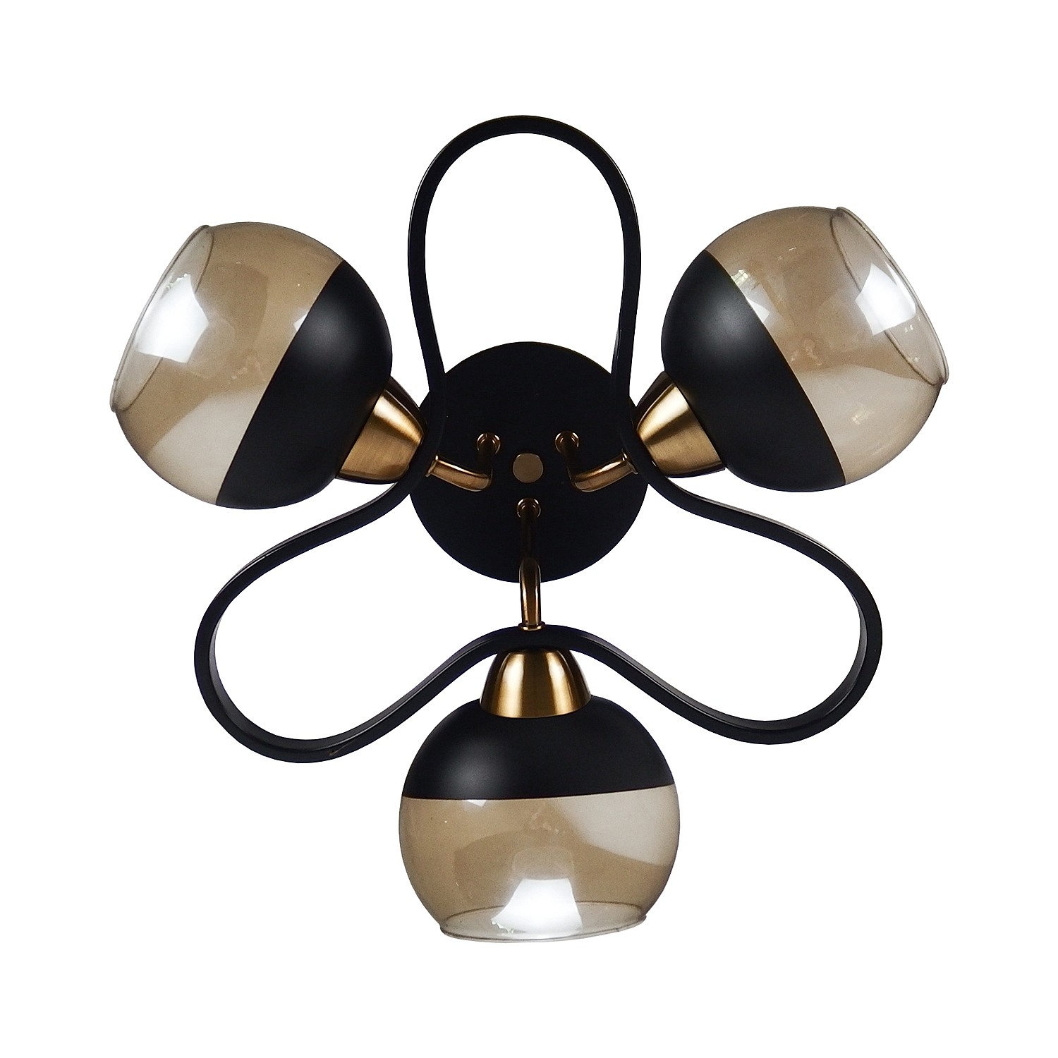 Потолочная люстра ЭкономСвет 10204 10204/3BK+ZAB BK+AMB