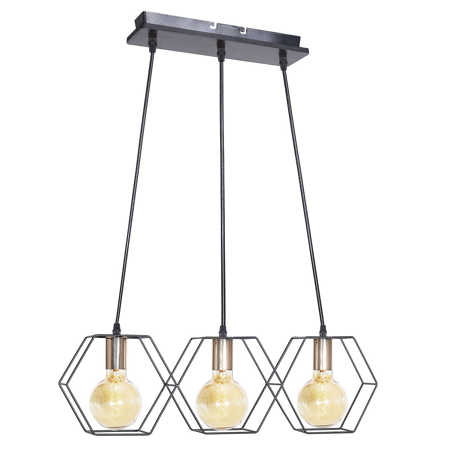 Светильник подвесной ЭкономСвет 10221 10221/3BK+FG BK