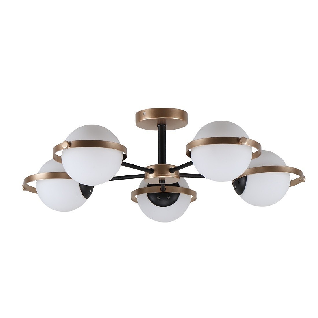 Потолочная люстра ЭкономСвет 10255 10255/5CPGD+BK WT+CPGD