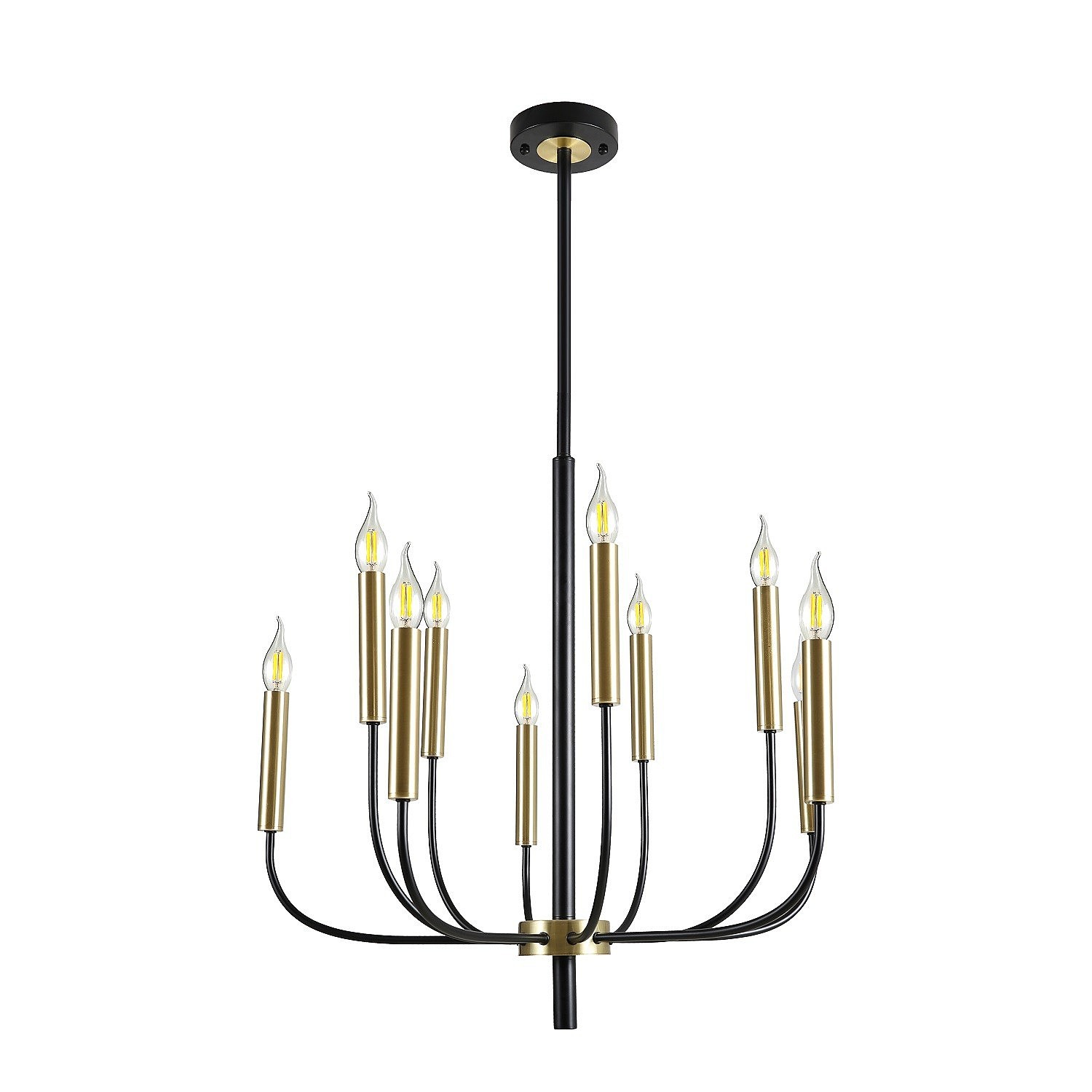 Люстра на штанге ЭкономСвет 10275 10275/10BK+GD