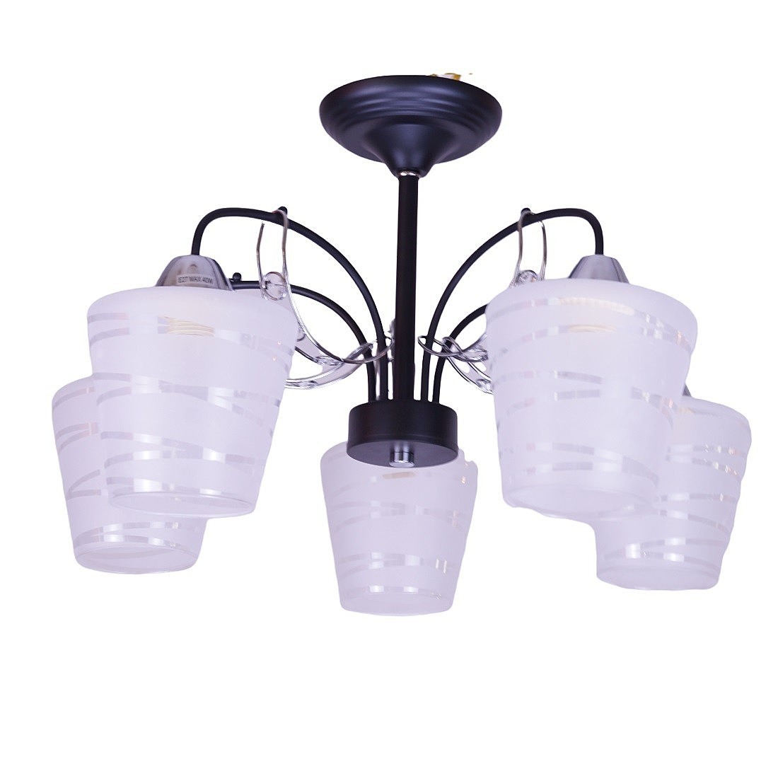 Потолочная люстра ЭкономСвет 12135 12135/5BK+CR WT