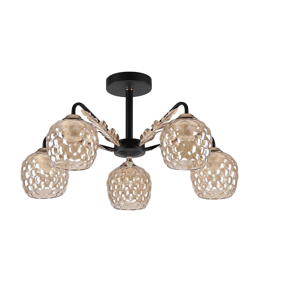 Потолочная люстра ЭкономСвет 12143 12143/5BK+FGD AMB