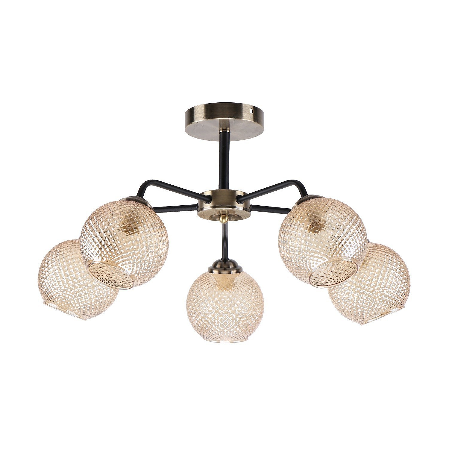 Потолочная люстра ЭкономСвет 12148 12148/5AB+BK AMB