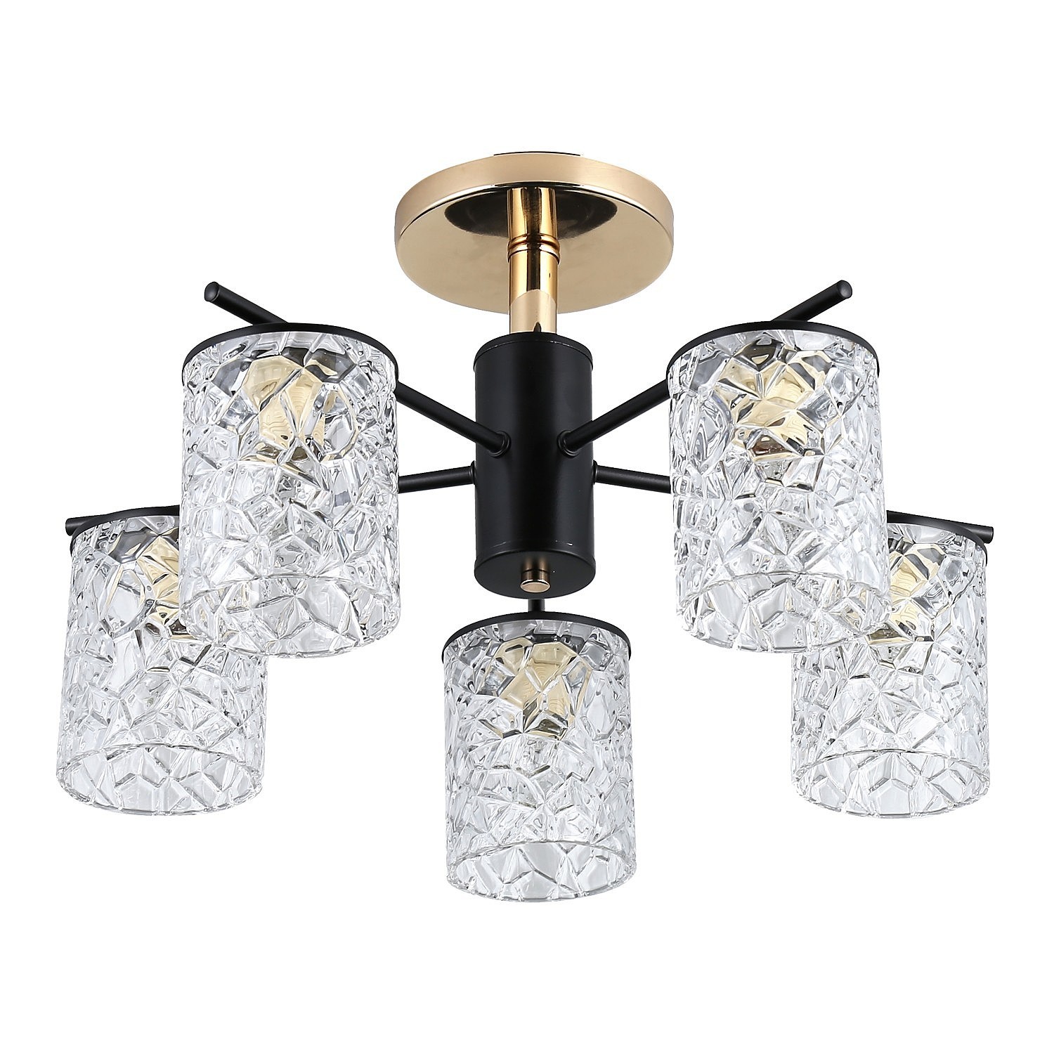 Потолочная люстра ЭкономСвет 12158 12158/5FG+BK CL