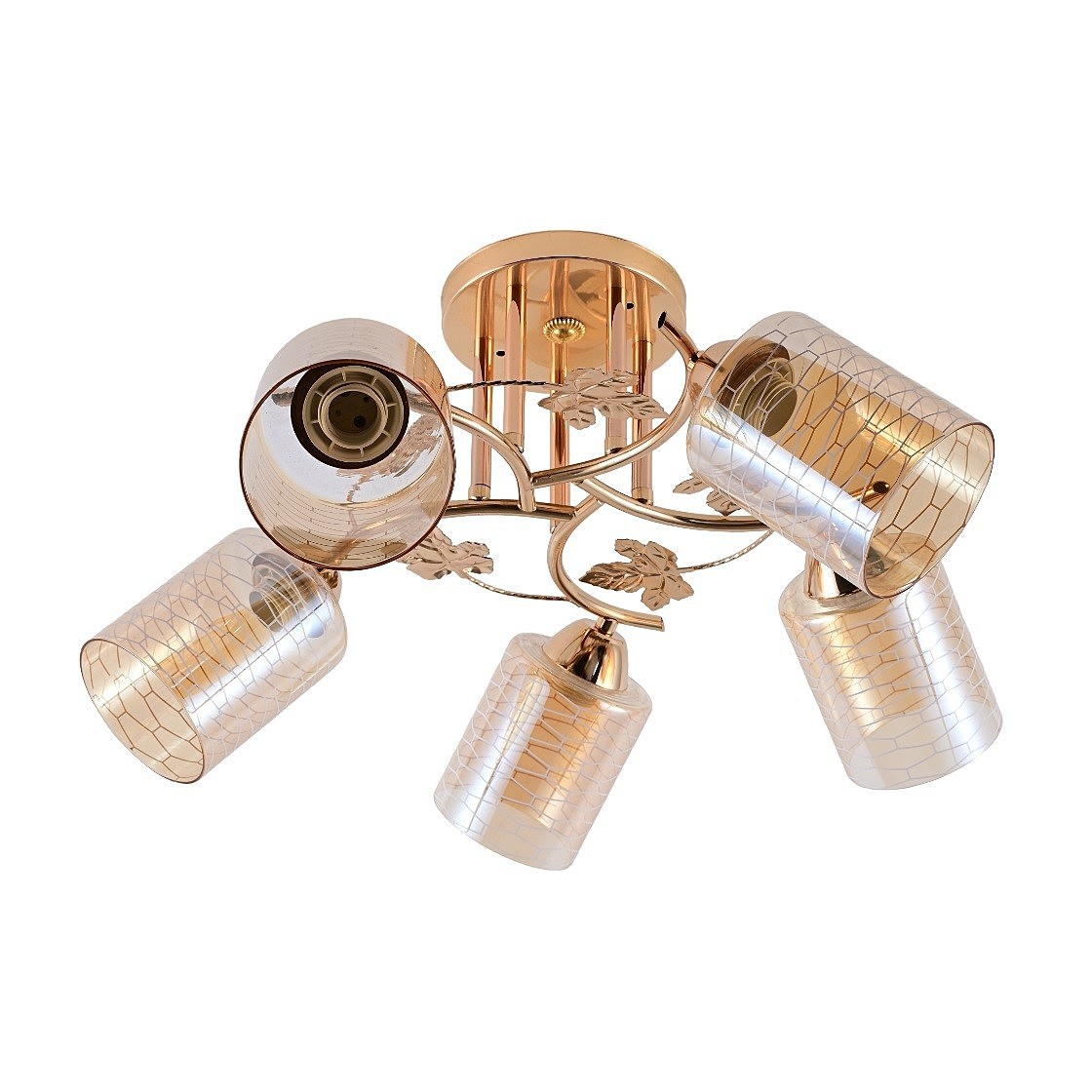 Потолочная люстра ЭкономСвет 12167 12167/5FGD BR+WT