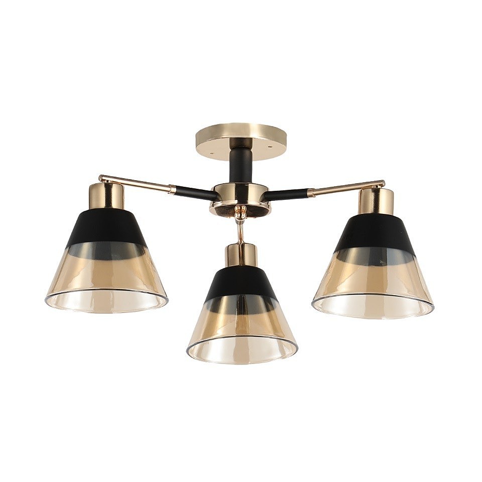 Потолочная люстра ЭкономСвет 12209 12209/3BK+FGD AMB+BK