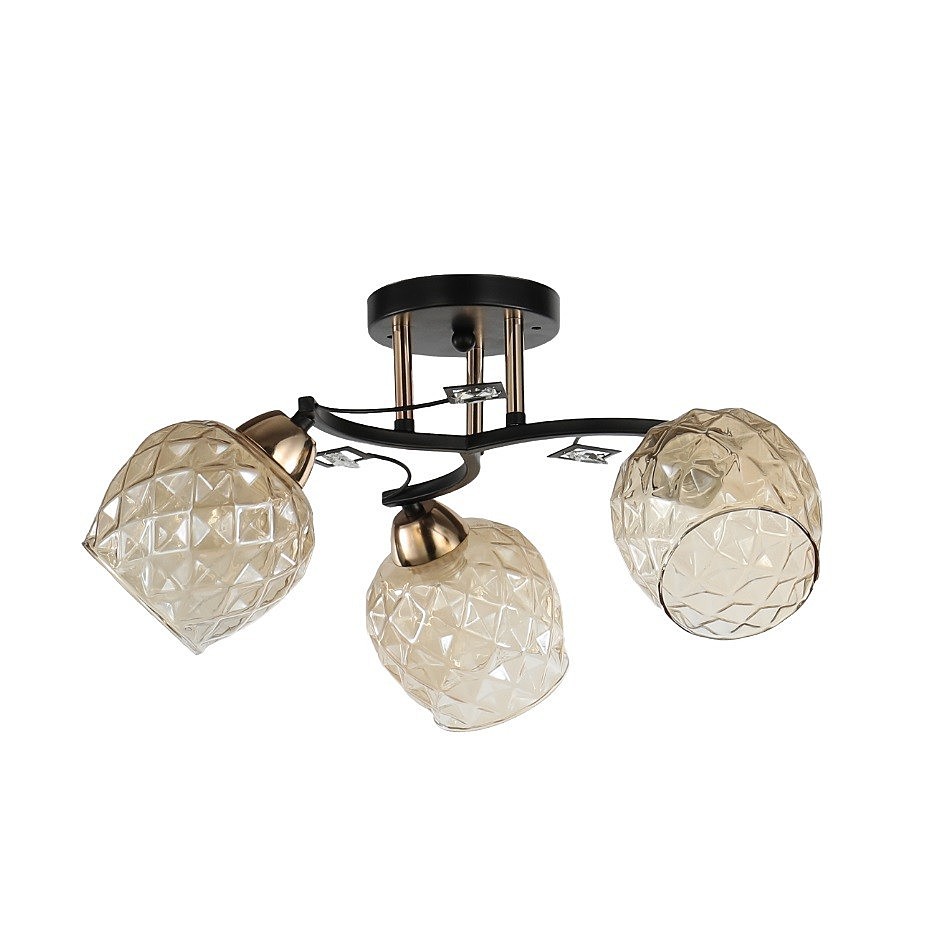 Потолочная люстра ЭкономСвет 12213 12213/3BK+FGD AMB