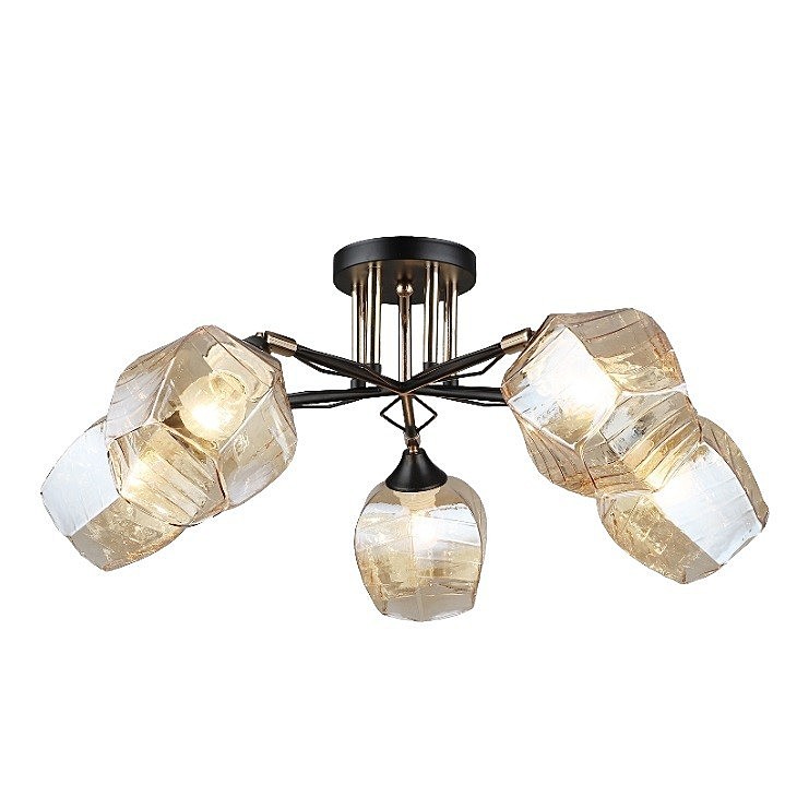 Потолочная люстра ЭкономСвет 12216 12216/5BK+FGD BR