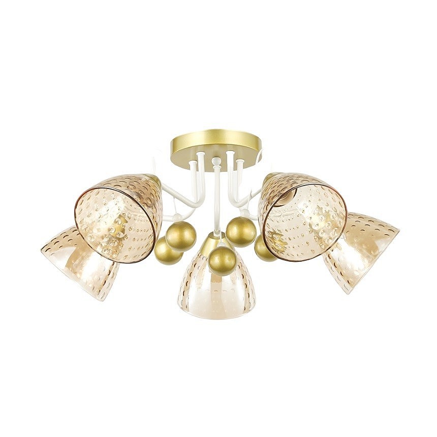 Потолочная люстра ЭкономСвет 12233 12233/5CPGD+WT AMB