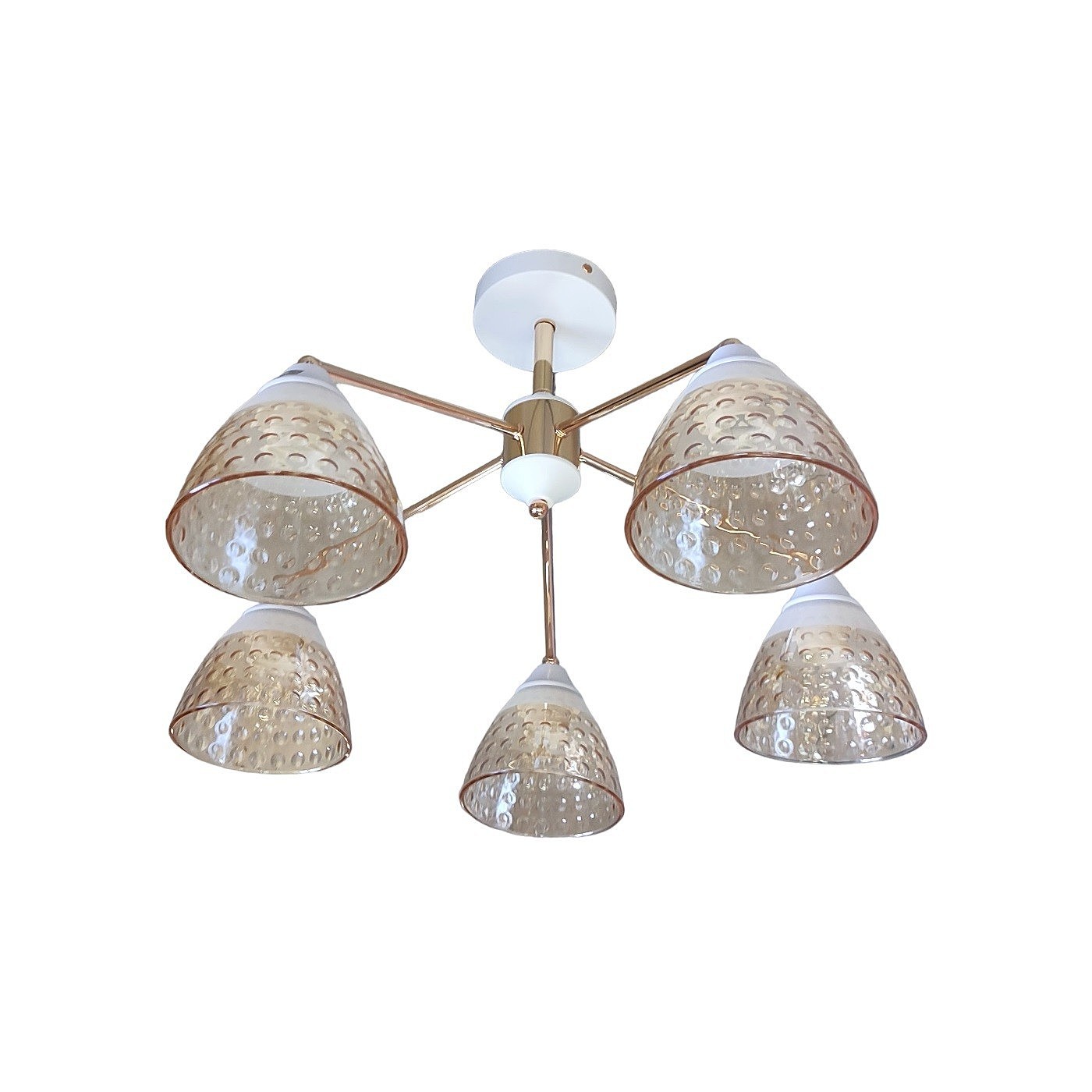 Потолочная люстра ЭкономСвет 12255 12255/5WT+FGD BR+WT