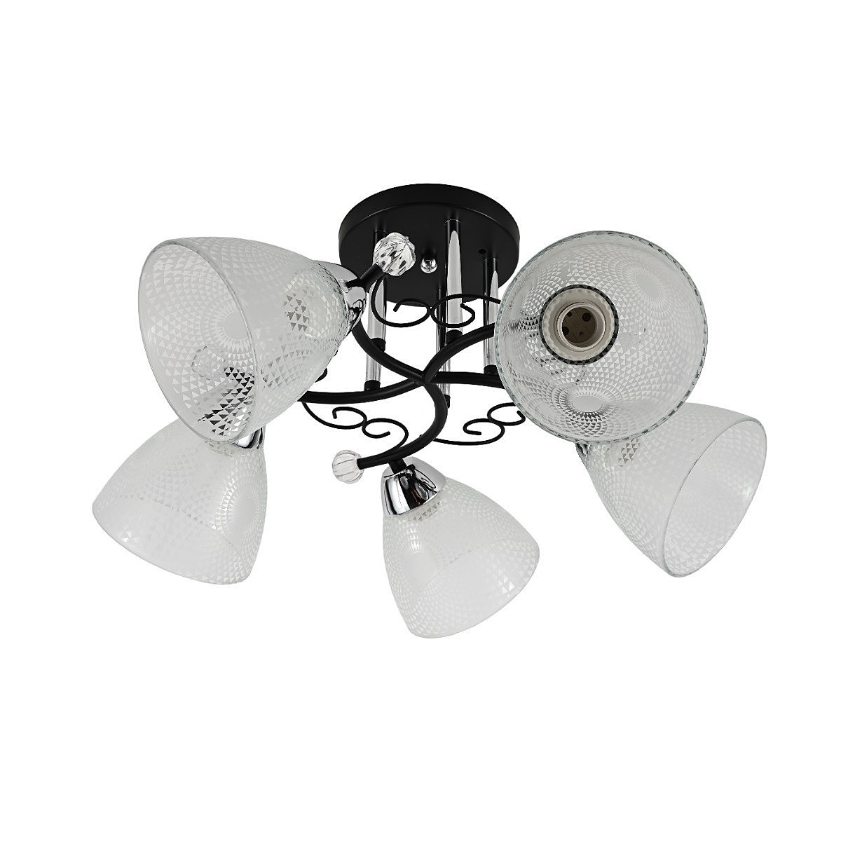 Потолочная люстра ЭкономСвет 12258 12258/5BK+CR WT