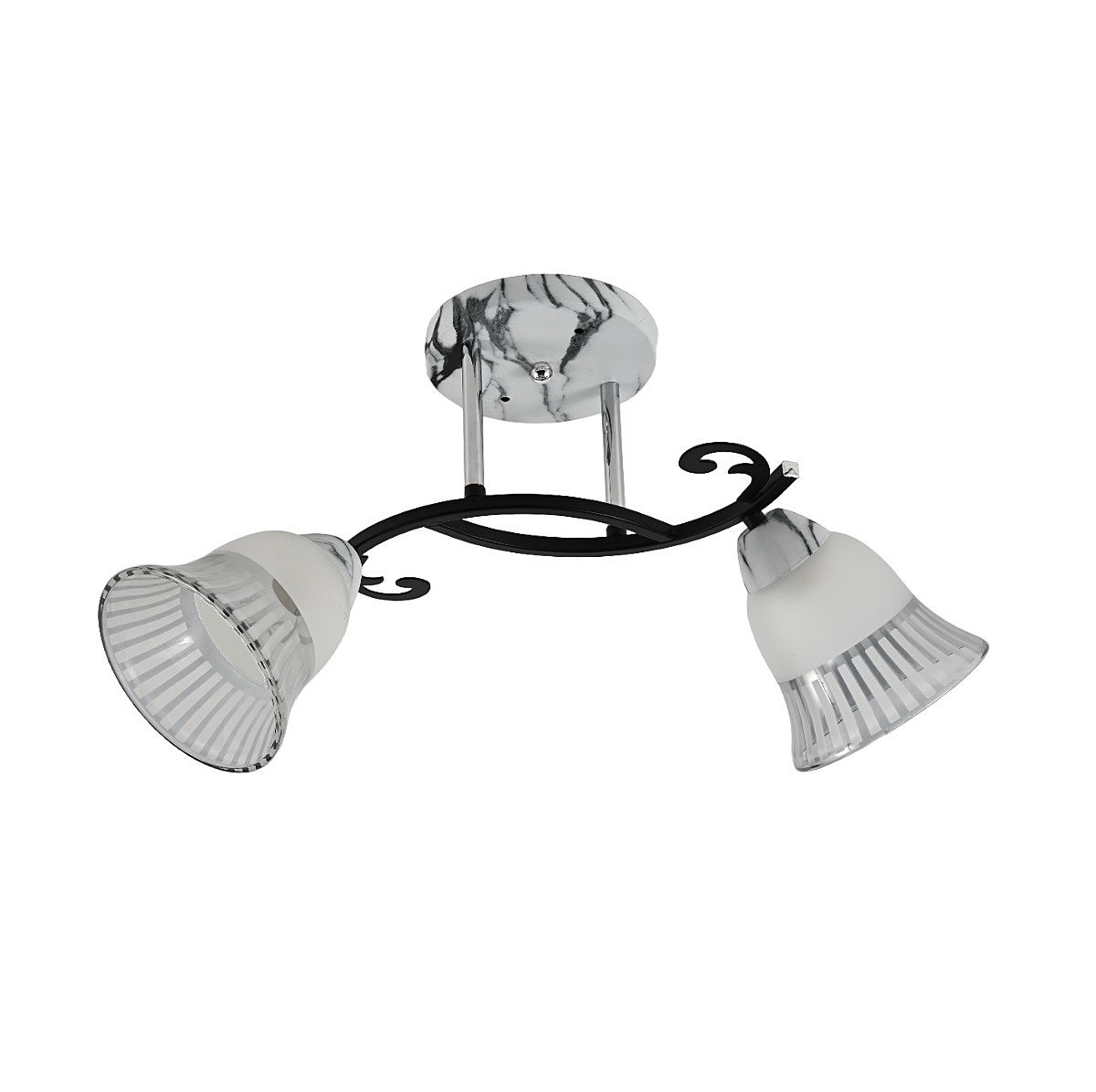 Потолочная люстра ЭкономСвет 12259 12259/2MR+CR+BK WT+CL