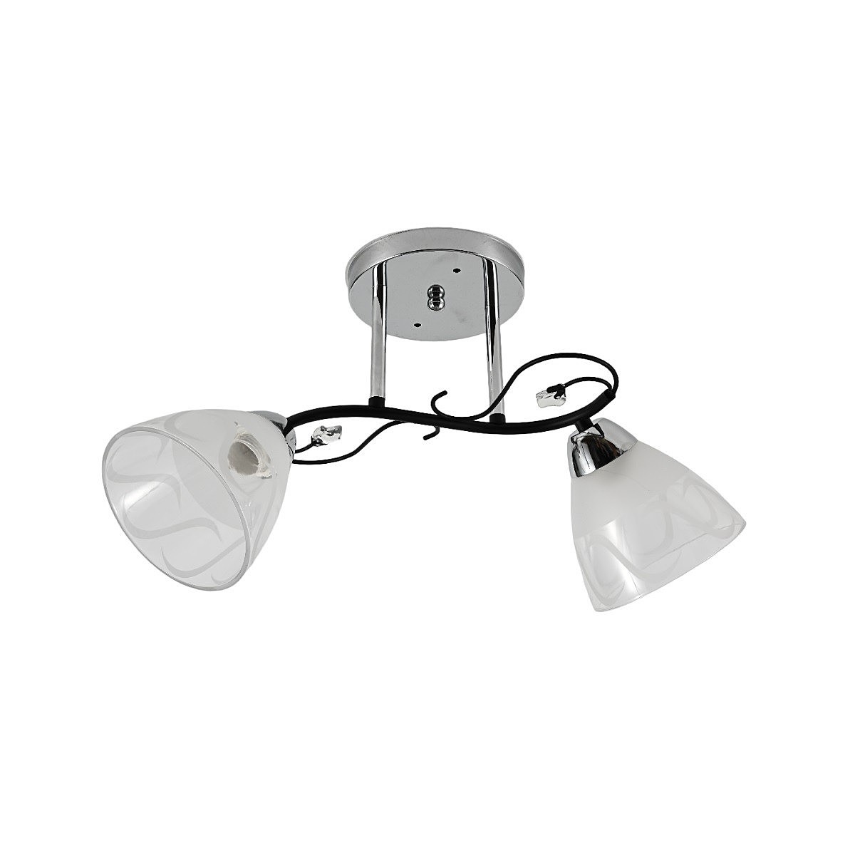 Потолочная люстра ЭкономСвет 12261 12261/2CR+BK WT+CL