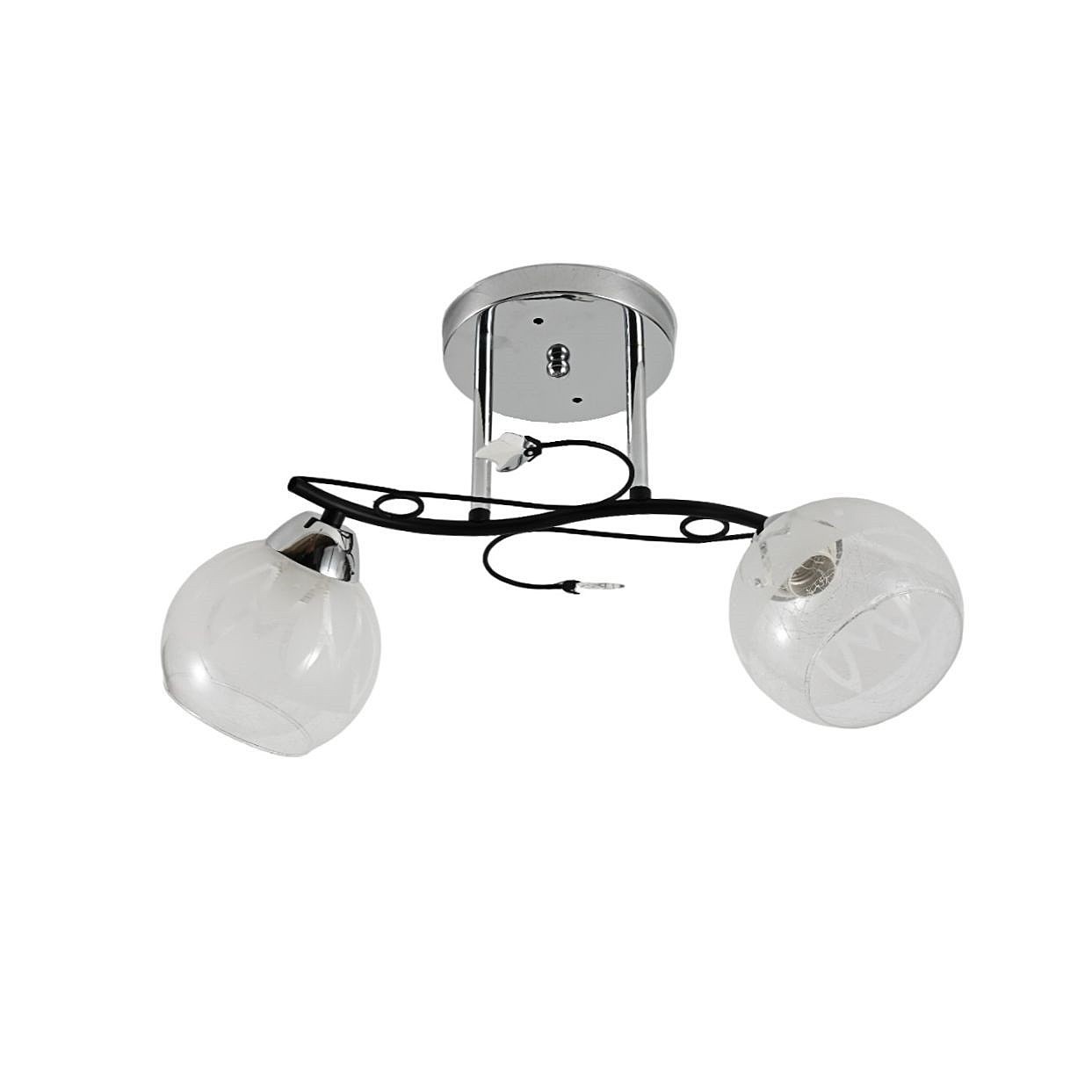 Потолочная люстра ЭкономСвет 12263 12263/2CR+BK WT+CL