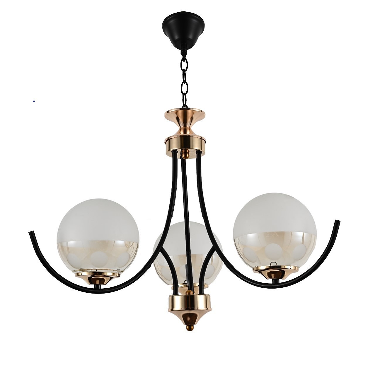 Подвесная люстра ЭкономСвет 13141 13141/3BK+GD WT+PRL