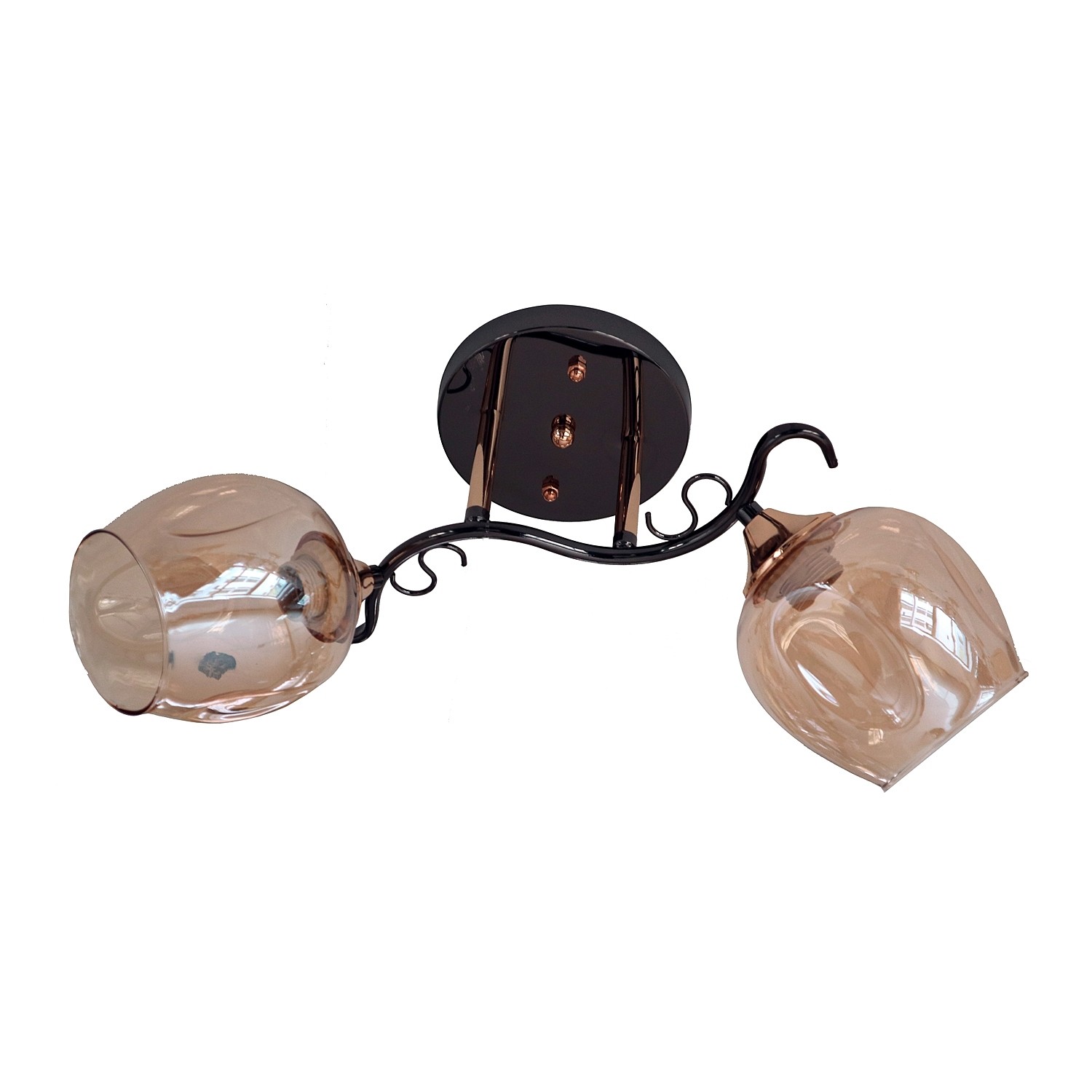 Потолочная люстра ЭкономСвет 31948 31948/2BK+FGD AMB