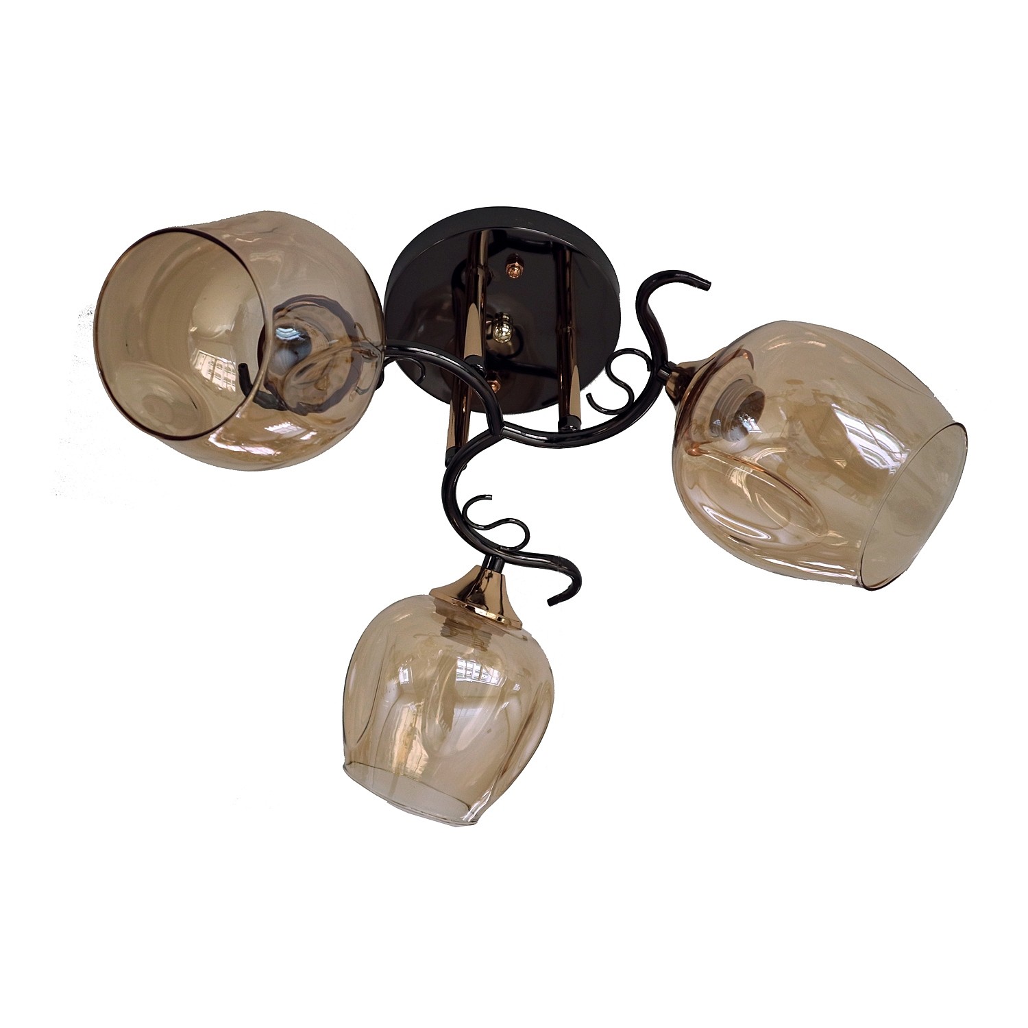 Потолочная люстра ЭкономСвет 31948 31948/3BK+FGD AMB