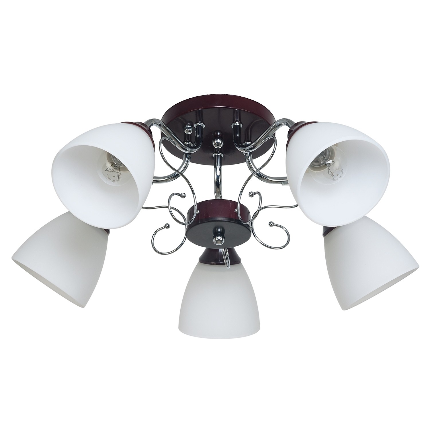 Потолочная люстра ЭкономСвет 50640 50640/5CR+BR WT