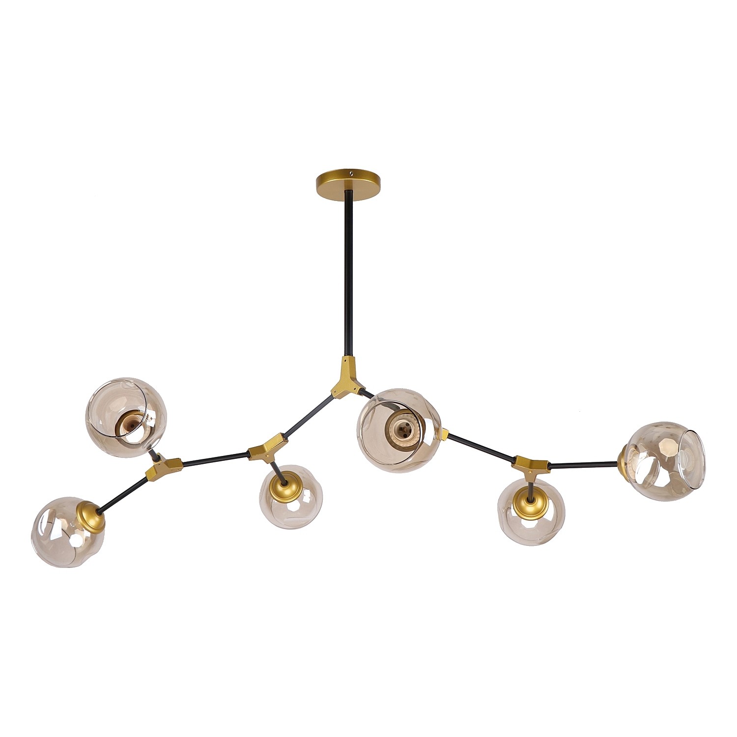 Потолочная люстра ЭкономСвет 51454 51454/6BK+GD BR