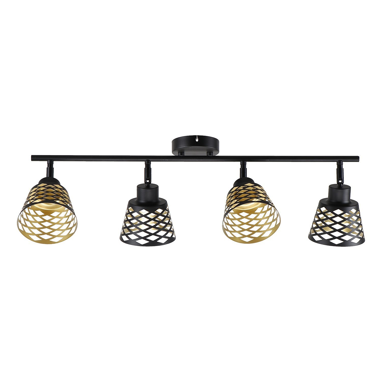 Светильник спот ЭкономСвет 86007 86007/4BK BK+GD