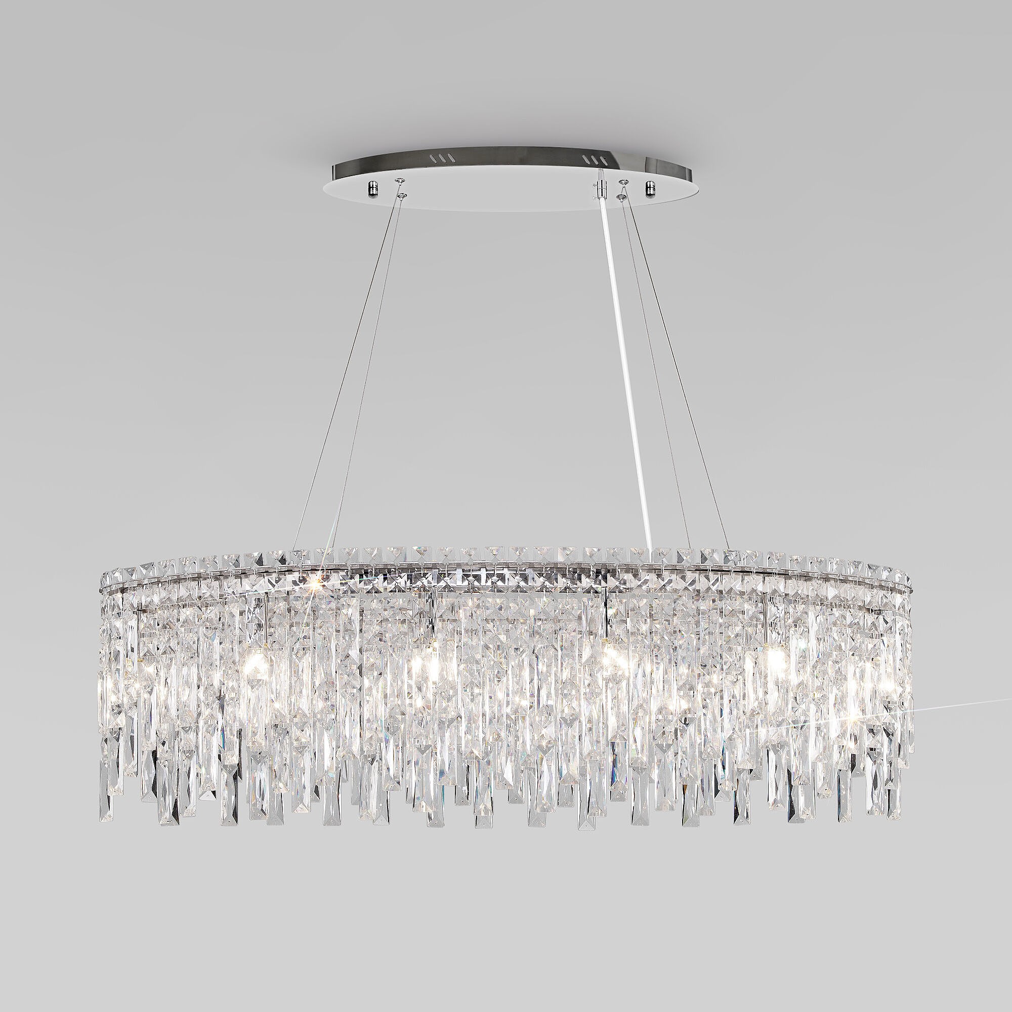 Подвесная люстра Eurosvet Blitz 60159/10 хром/ прозрачный хрусталь Strotskis Smart