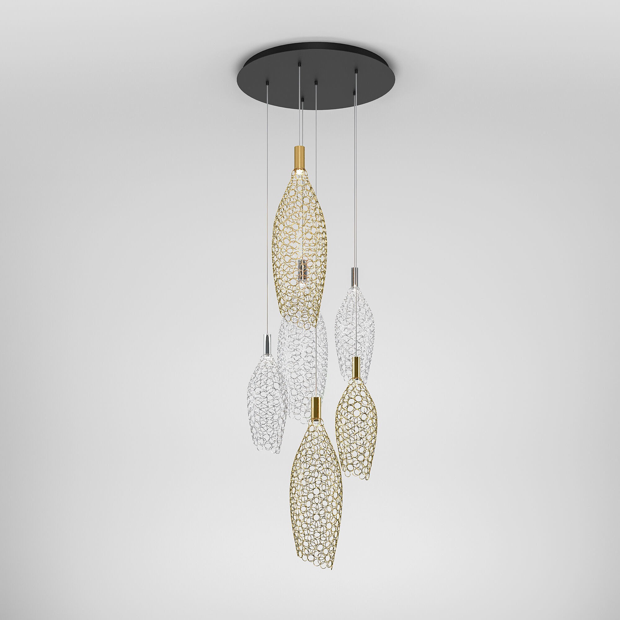 Светильник подвесной Eurosvet Ruche 90352/6 золото/хром