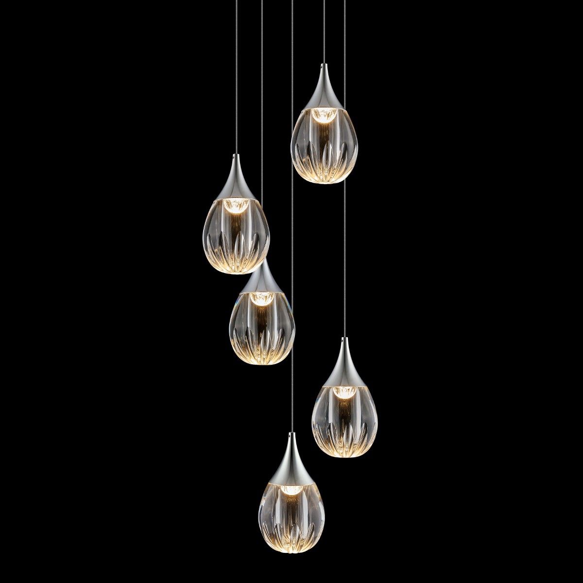 Люстра каскадная Delight Collection Stilla MD24001004-5A chrome/clear