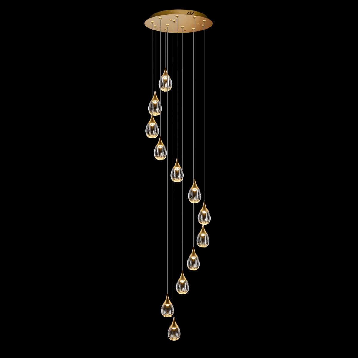 Люстра каскадная Delight Collection Stilla MD24001004-12A gold/clear