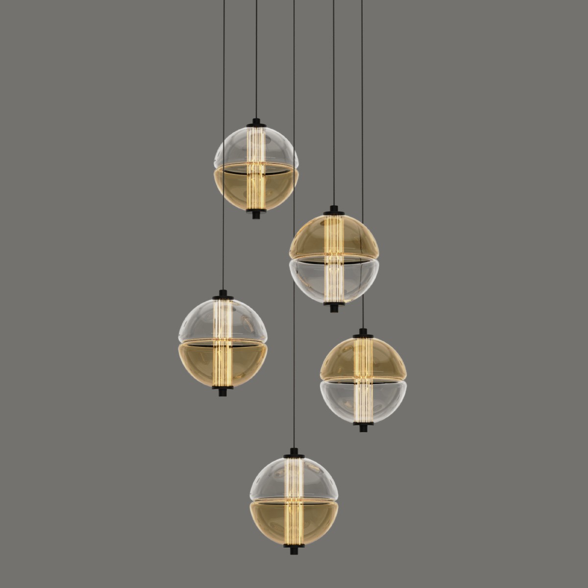 Светильник подвесной Delight Collection MD24022079 MD24022079-5A black/amber