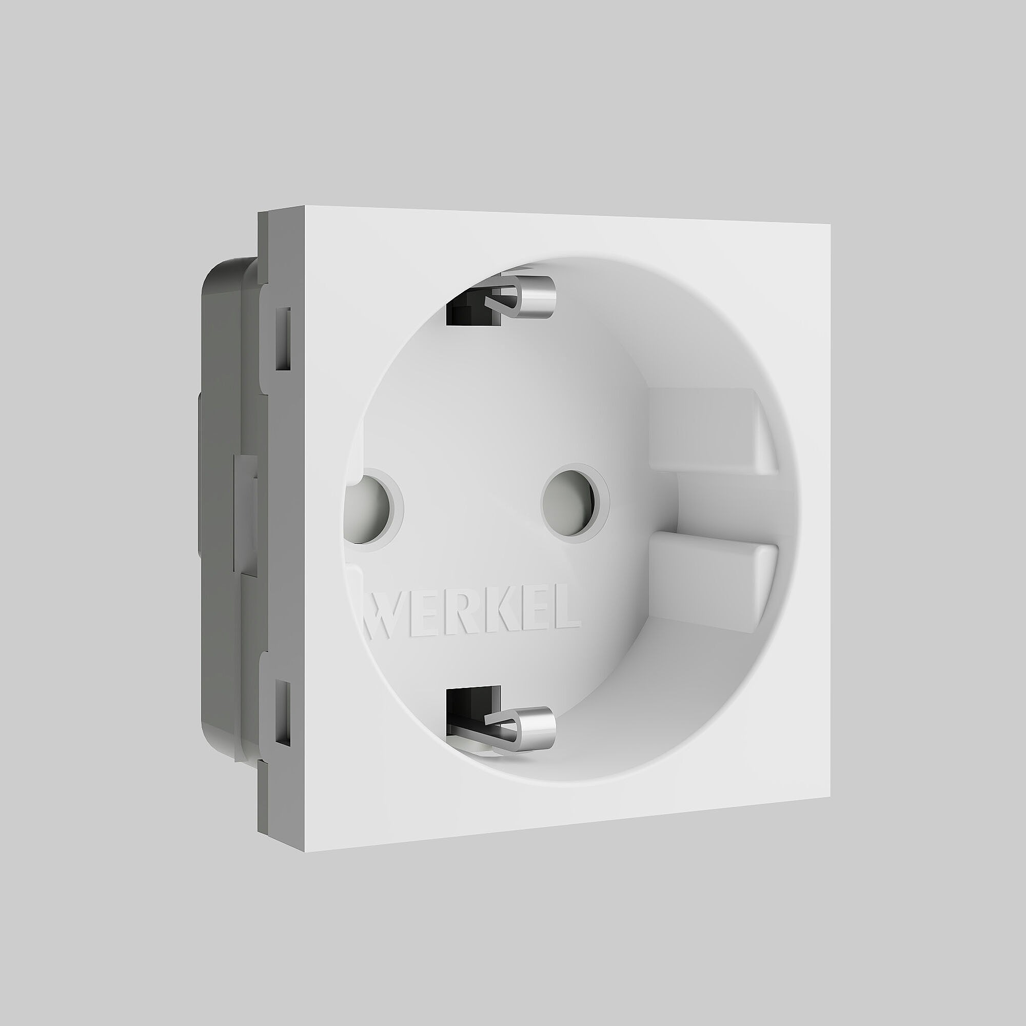 Розетка Werkel W1171160/ Модульная розетка с заземлением и шторками 45*45 (белый)