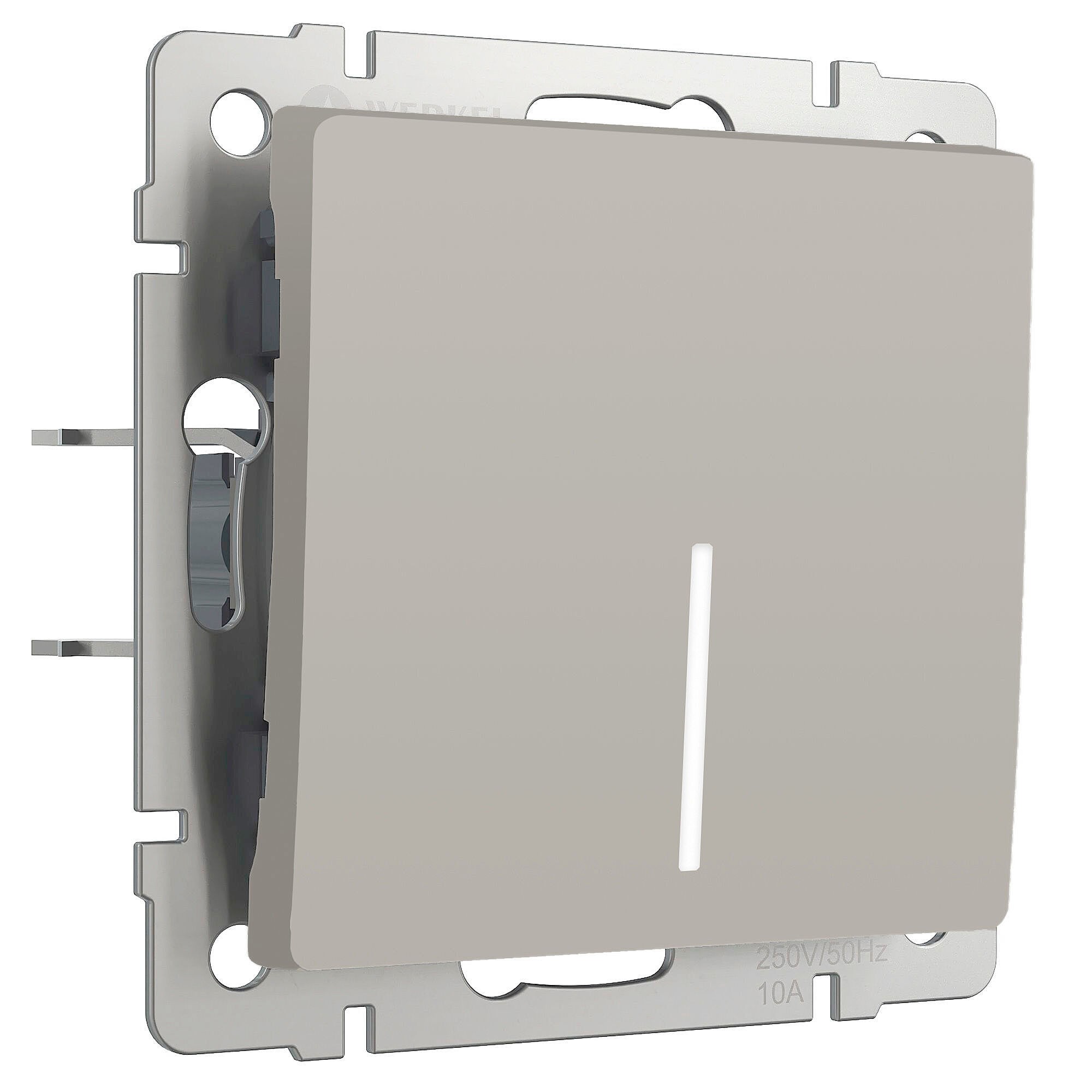 Выключатель Werkel W1212104/ Выключатель одноклавишный проходной с подсветкой (дымчатый)