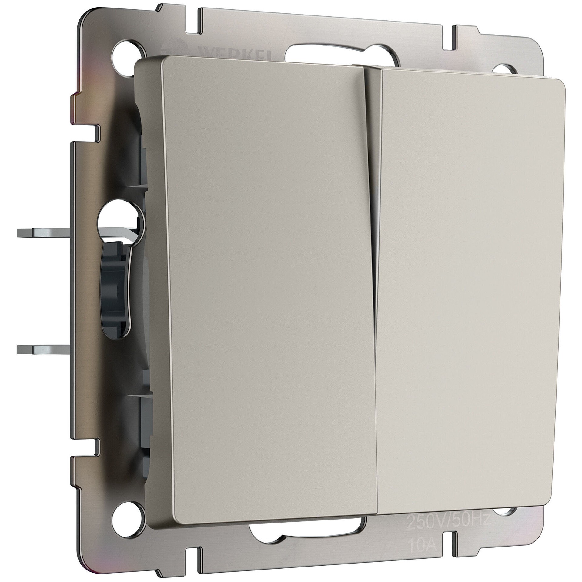 Выключатель Werkel W1223004/ Перекрестный выключатель двухклавишный (дымчатый)