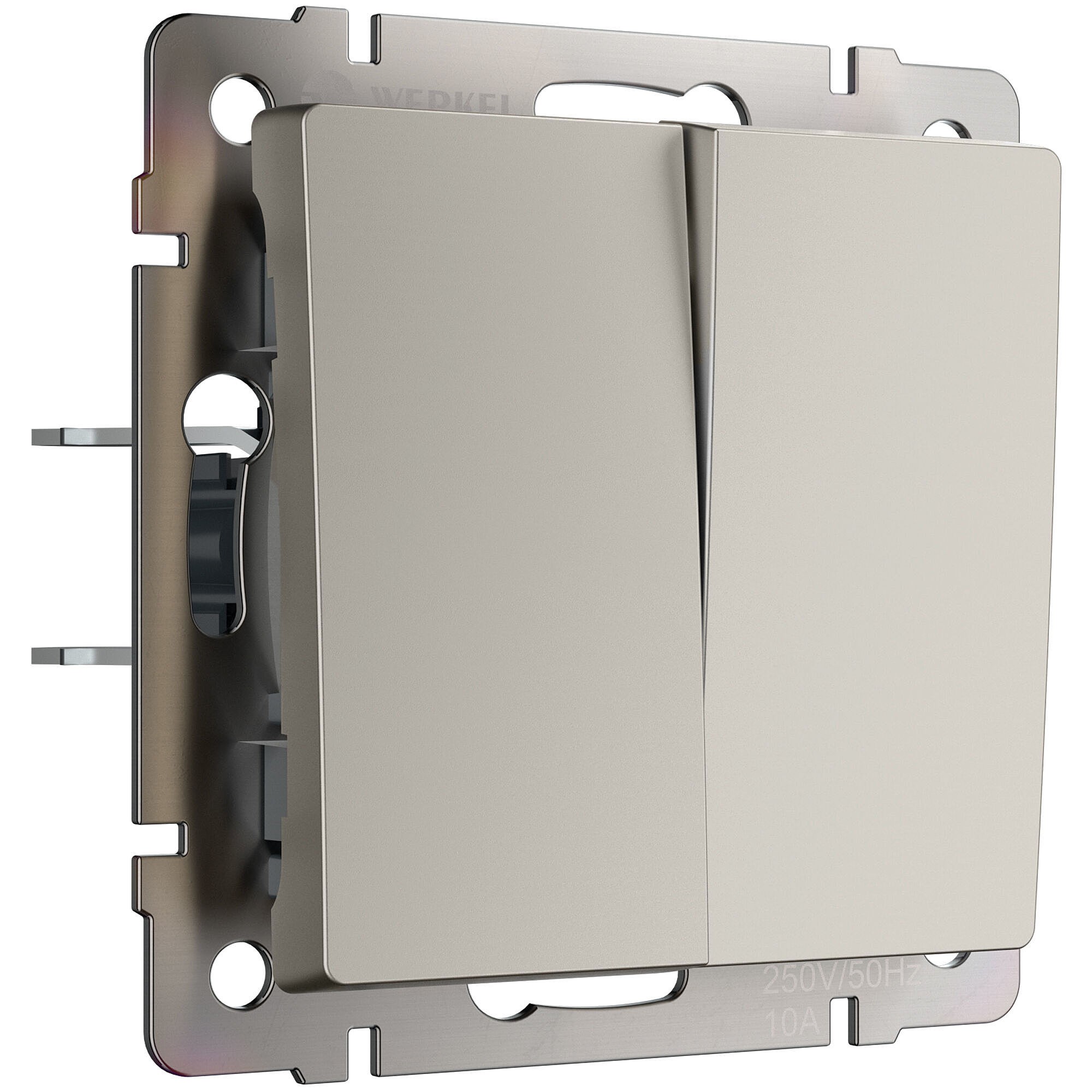 Выключатель Werkel W1223004/ Перекрестный выключатель двухклавишный (дымчатый)