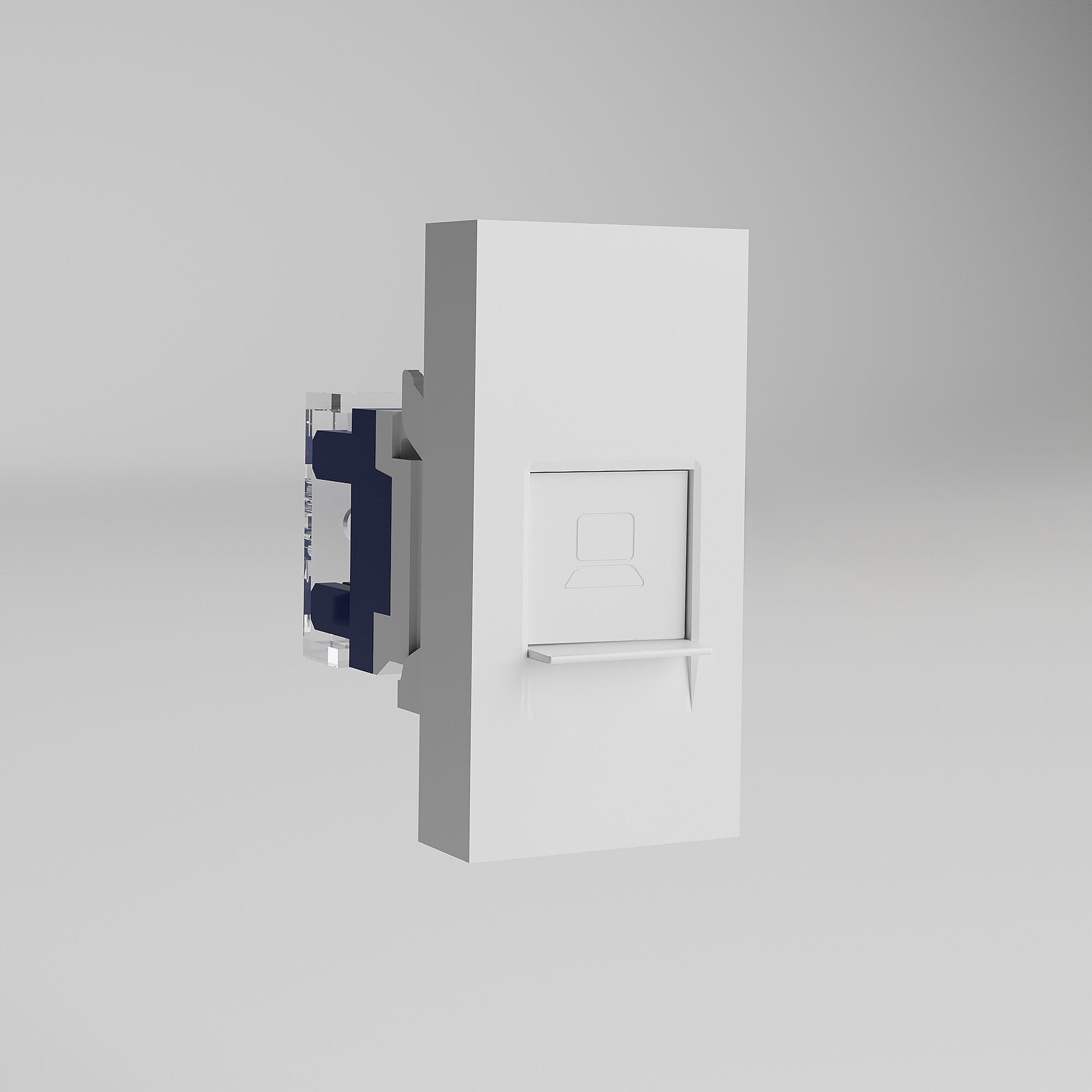 Розетка Werkel W1281101/ Модульная розетка Ethernet RJ-45 6 cat. 22,5*45 (белый)