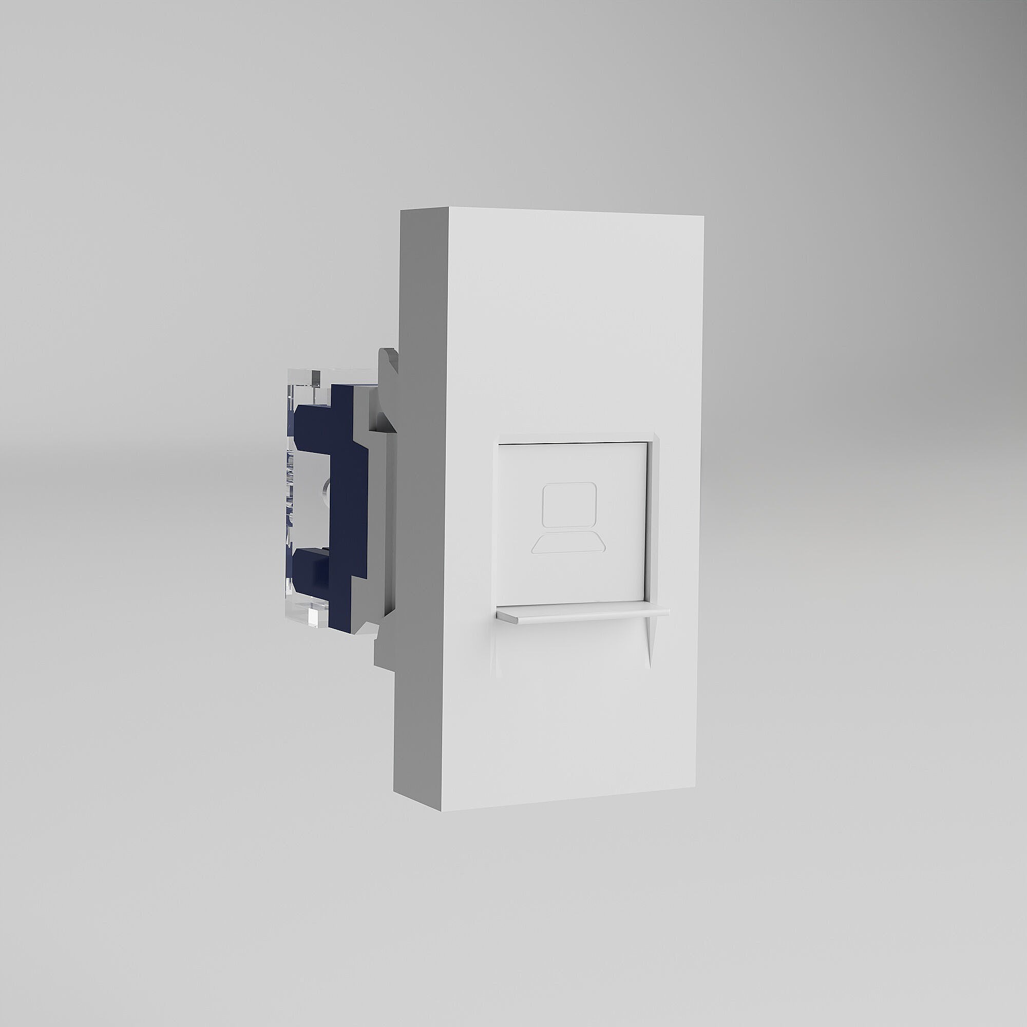 Розетка Werkel W1281101/ Модульная розетка Ethernet RJ-45 6 cat. 22,5*45 (белый)