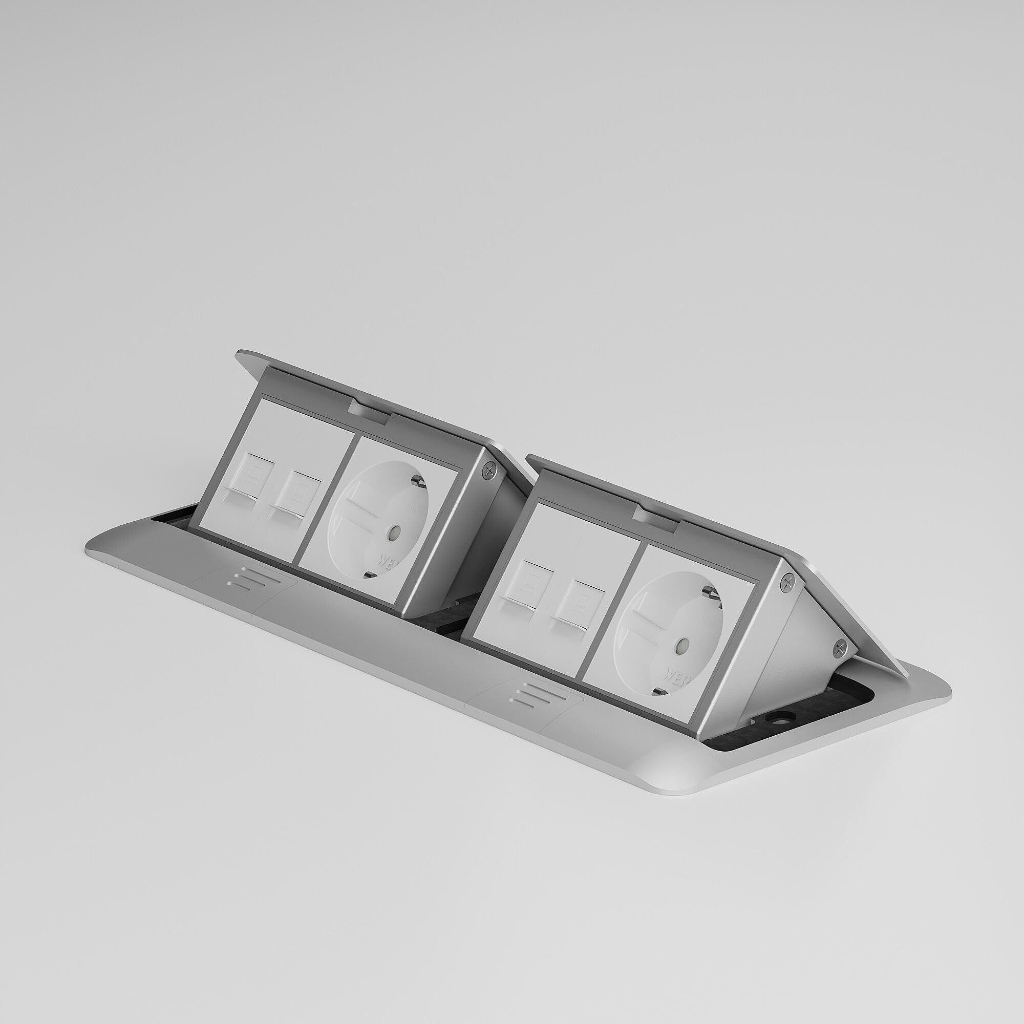 Werkel W8078065/ Выдвижной блок (Лючок) на 8 модулей (серебряный)