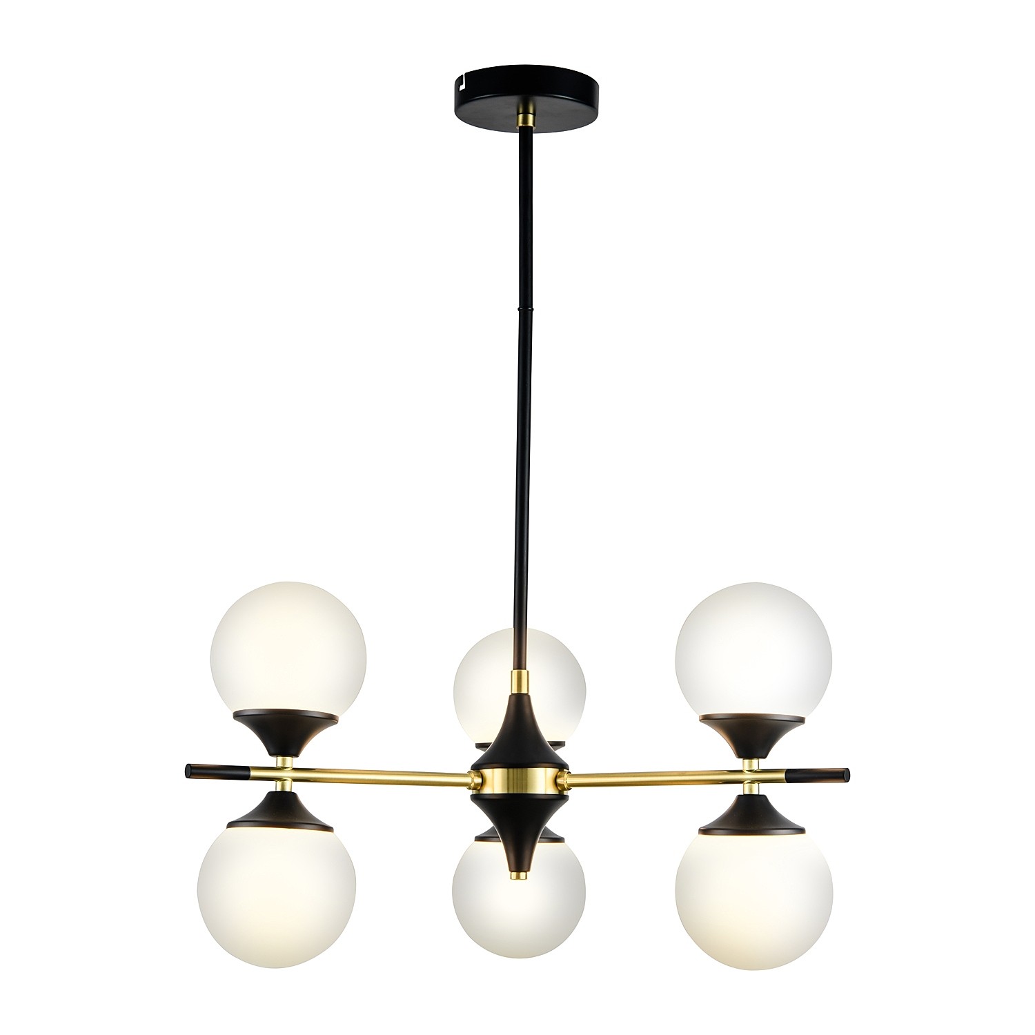 Люстра на штанге Gerhort G51234 G51234/6BK+GD WT