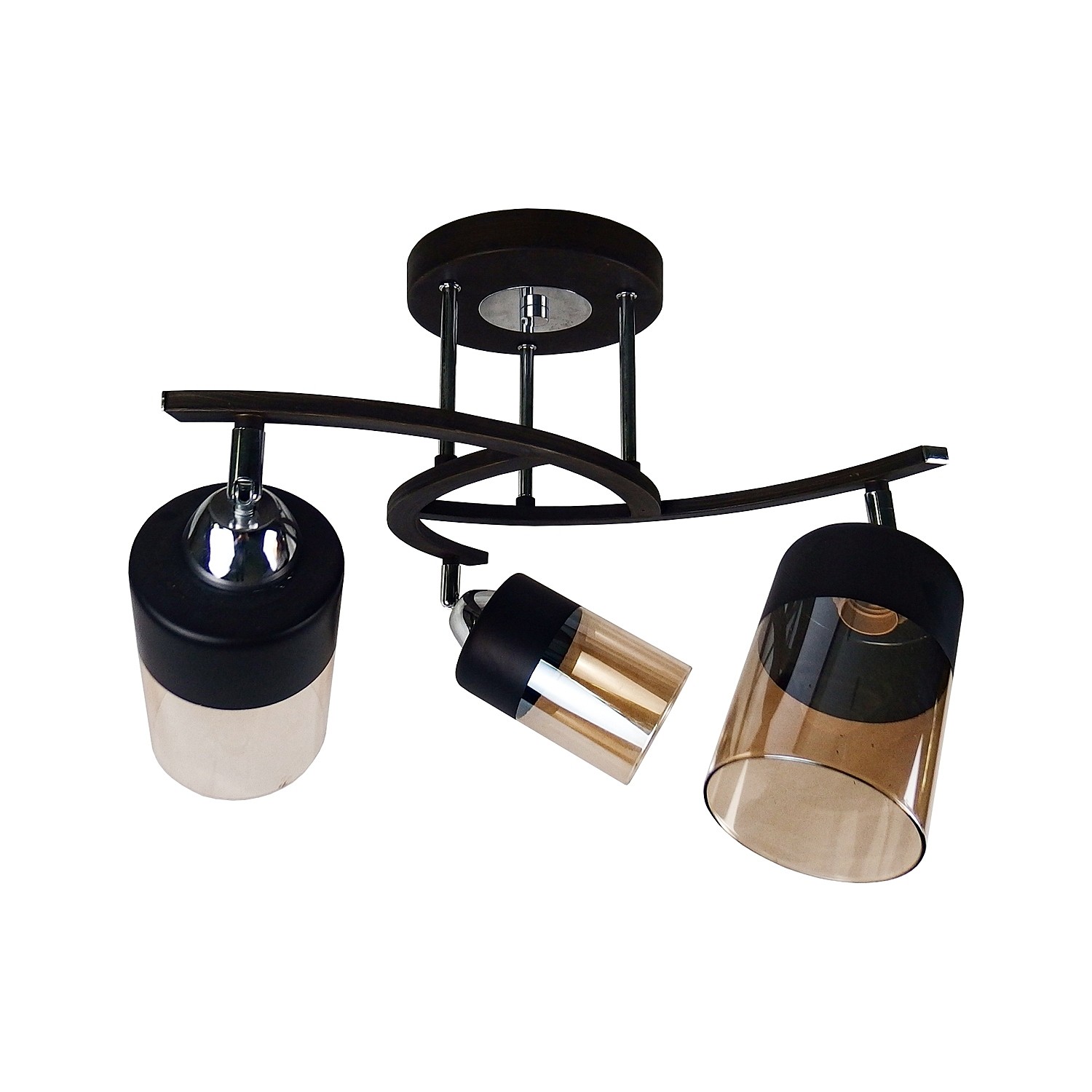 Потолочная люстра ЭкономСвет 10202 10202/3BK+CR BK+AMB