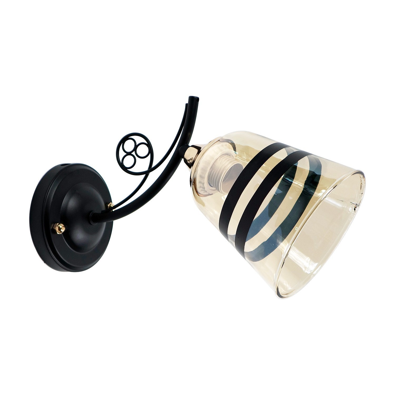 Настенное бра ЭкономСвет 12105 12105/1wBK+FG AMB+BK