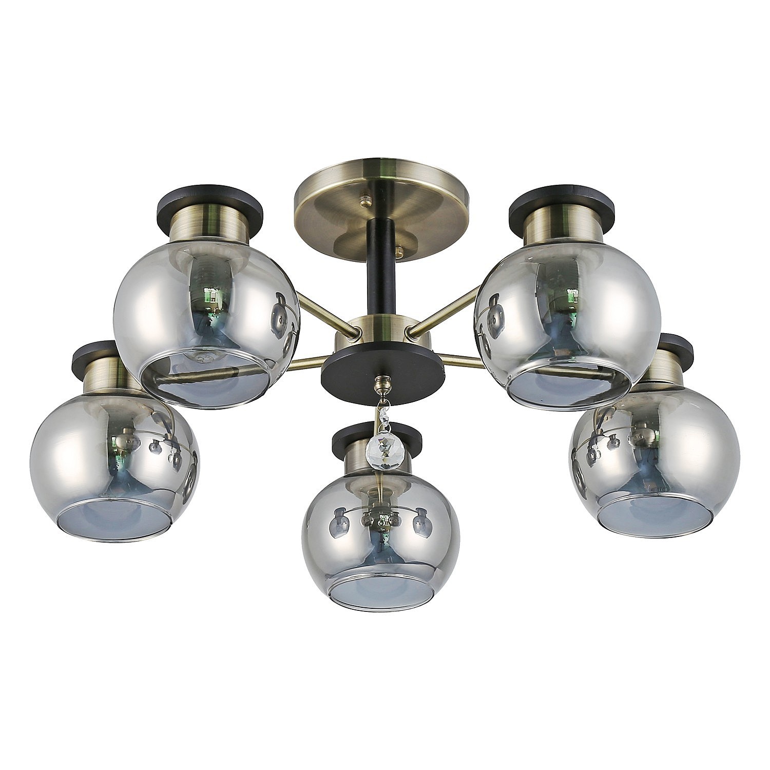 Потолочная люстра ЭкономСвет 12153 12153/5AB+BK SM